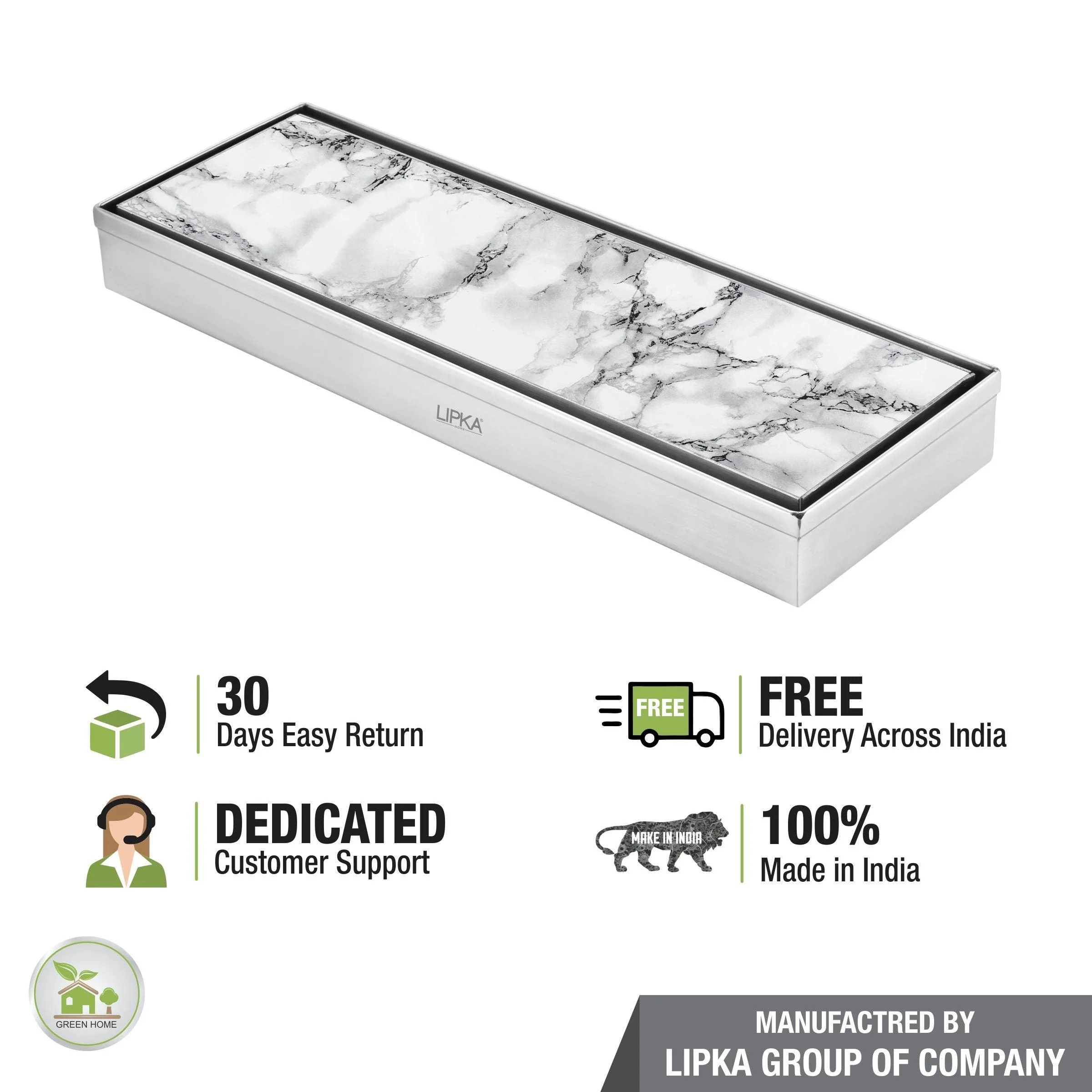 Marble Insert Shower Drain Channel (24 x 5 Inches) - LIPKA - Image 6