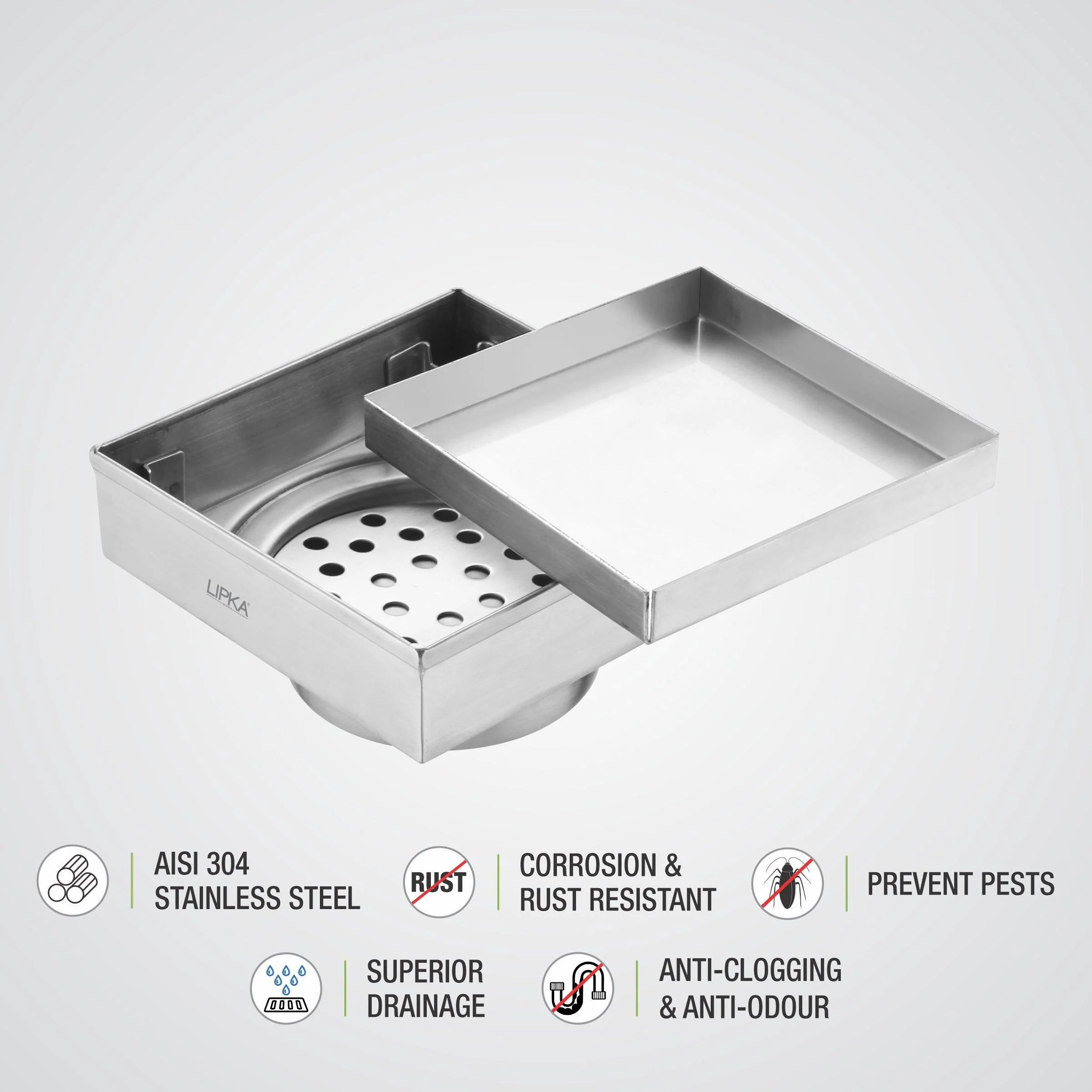 Marble Insert Shower Drain Channel (4 X 4 Inches) - LIPKA - Image 5