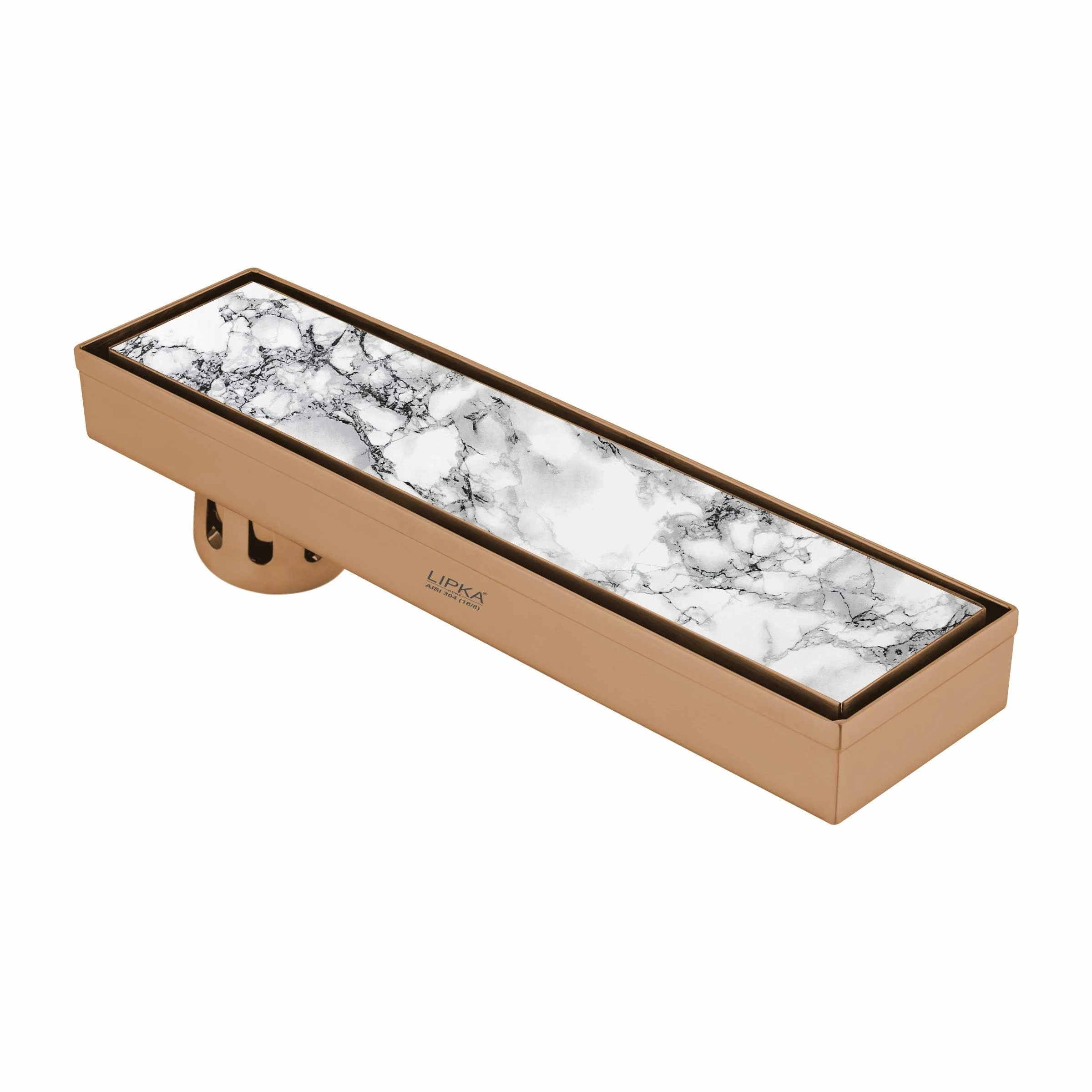 Marble Insert Shower Drain Channel - Antique Copper (12 x 3 Inches) - LIPKA