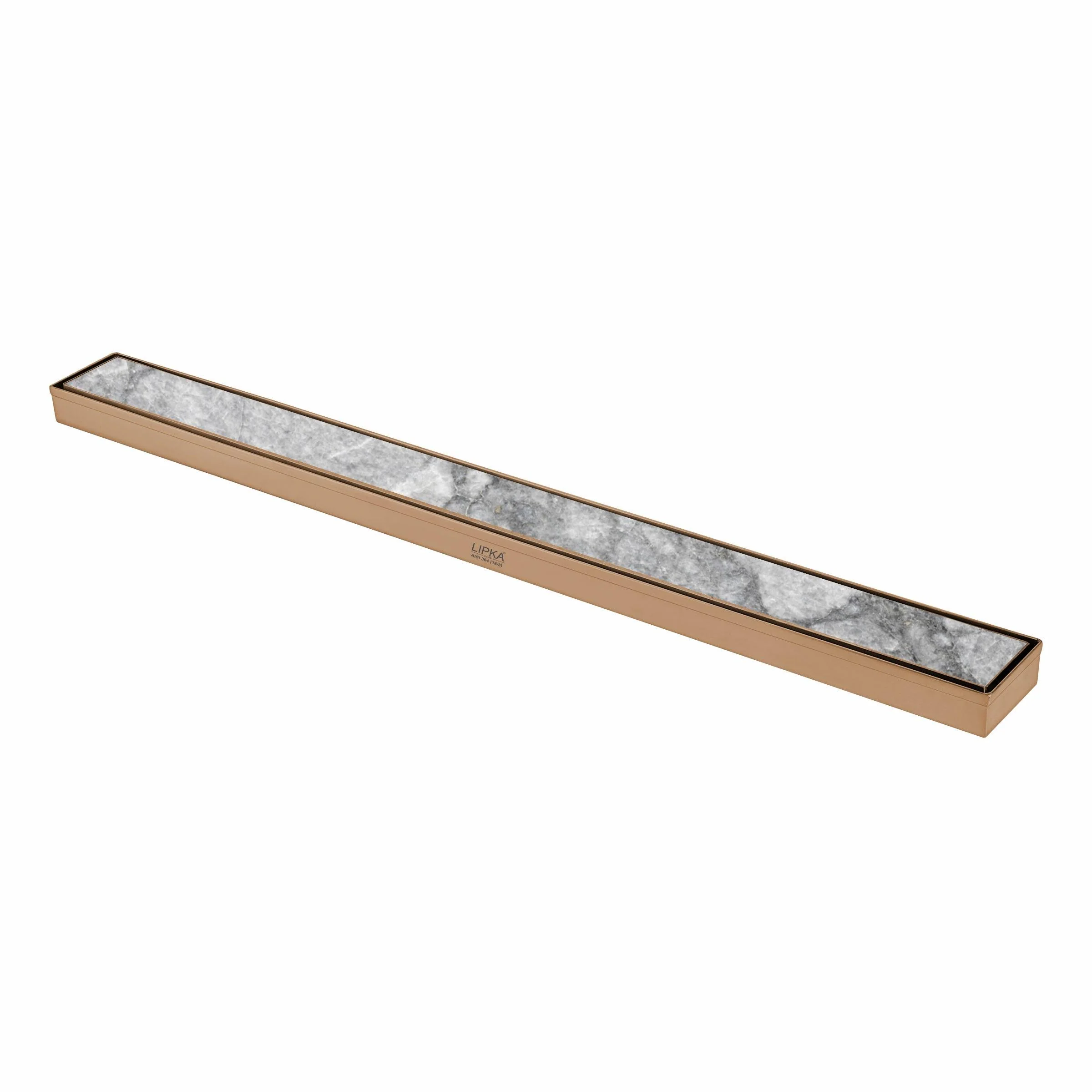 Marble Insert Shower Drain Channel - Antique Copper (32 x 2 Inches) - LIPKA