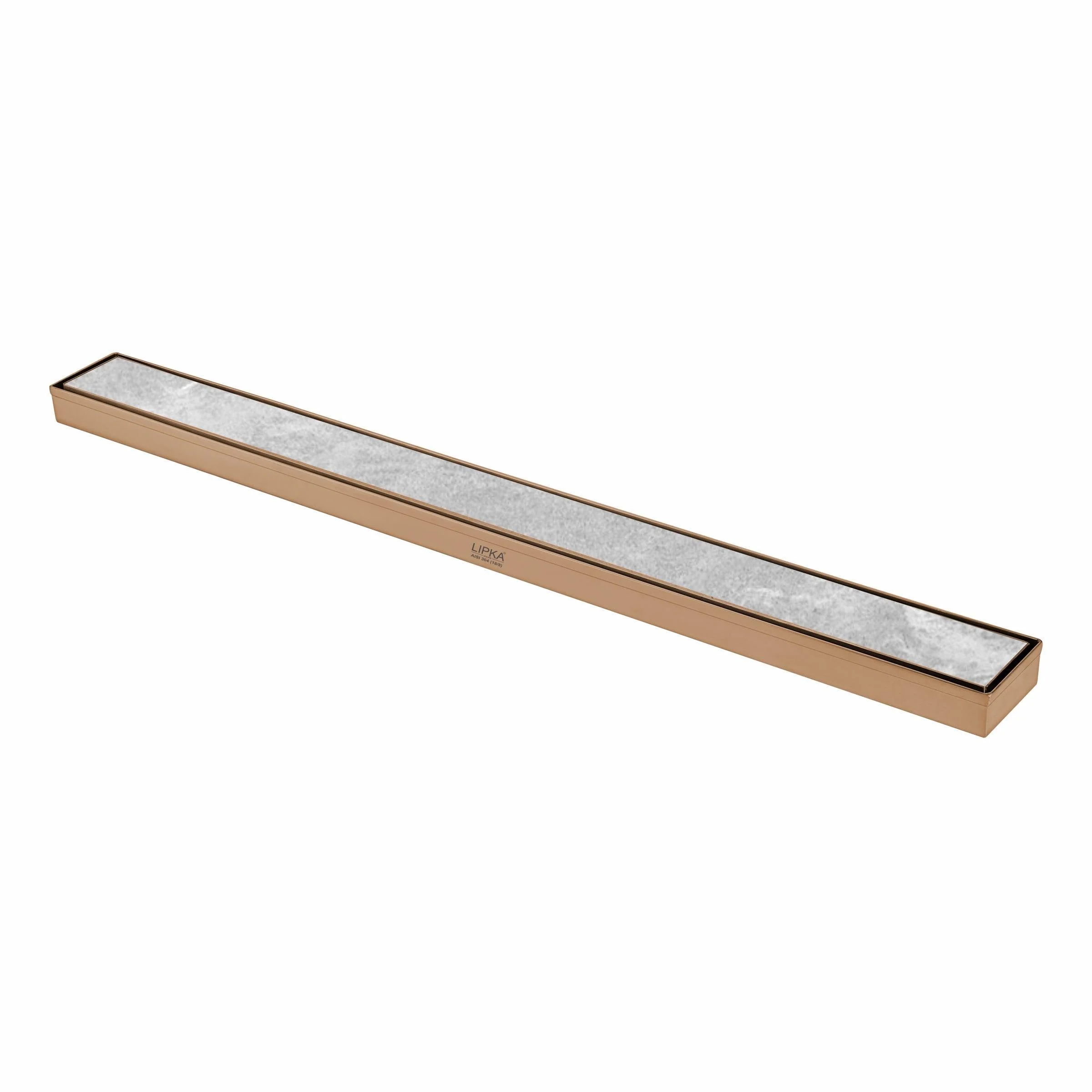 Marble Insert Shower Drain Channel - Antique Copper (36 x 2 Inches) - LIPKA