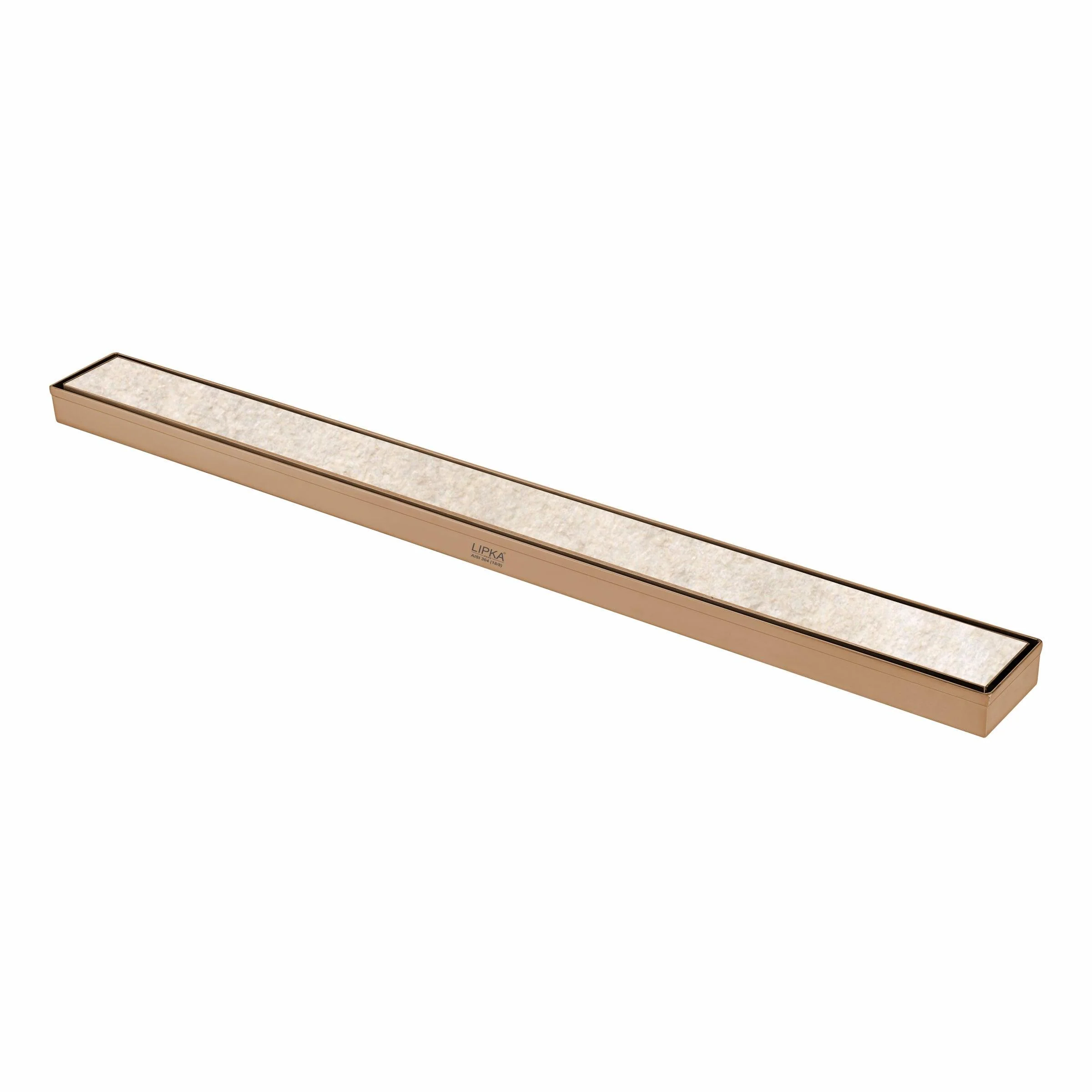 Marble Insert Shower Drain Channel - Antique Copper (40 x 2 Inches) - LIPKA