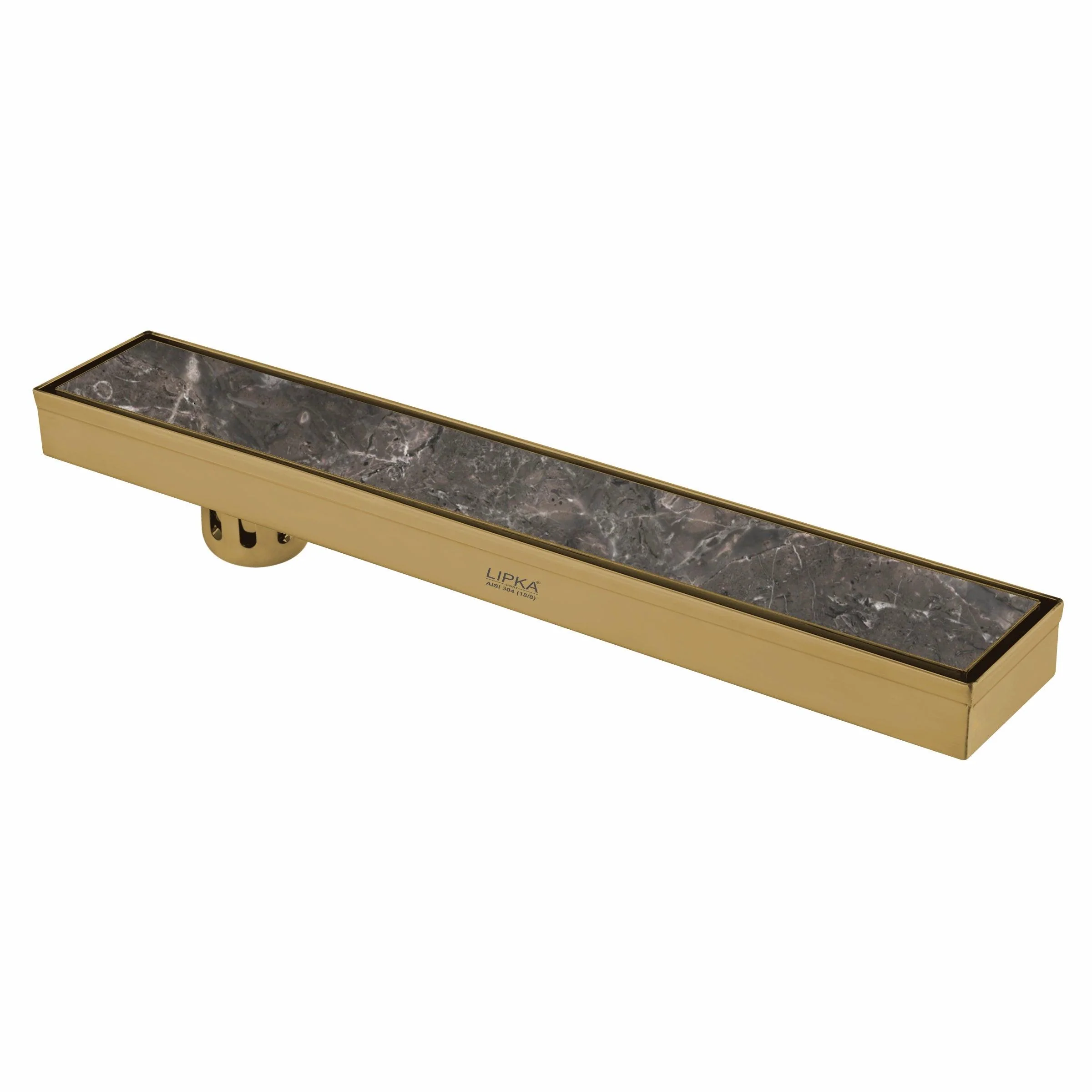 Marble Insert Shower Drain Channel - Yellow Gold (18 x 2 Inches) - LIPKA