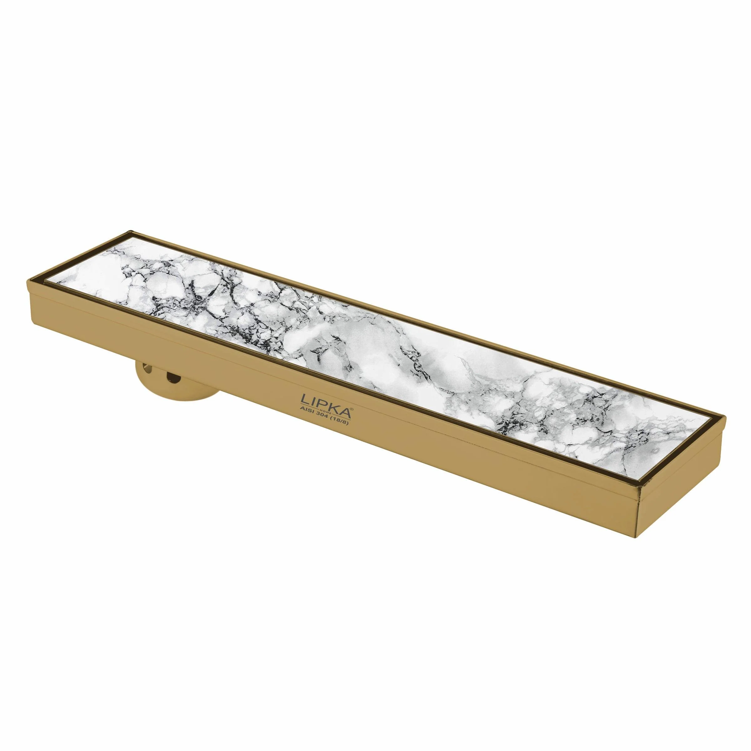Marble Insert Shower Drain Channel - Yellow Gold (32 x 4 Inches) - LIPKA