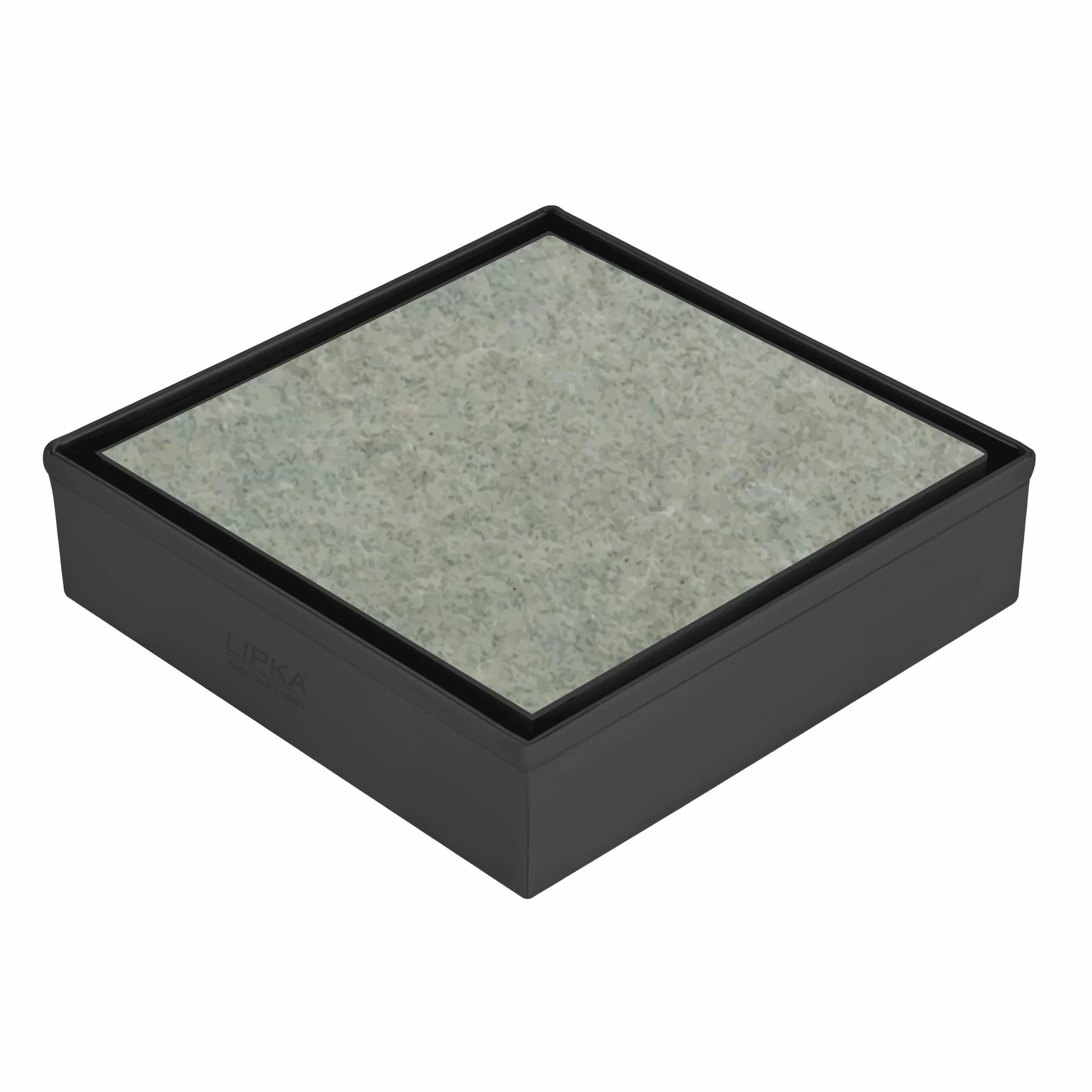 Marble Insert Square Floor Drain - Black (5 x 5 Inches) - LIPKA