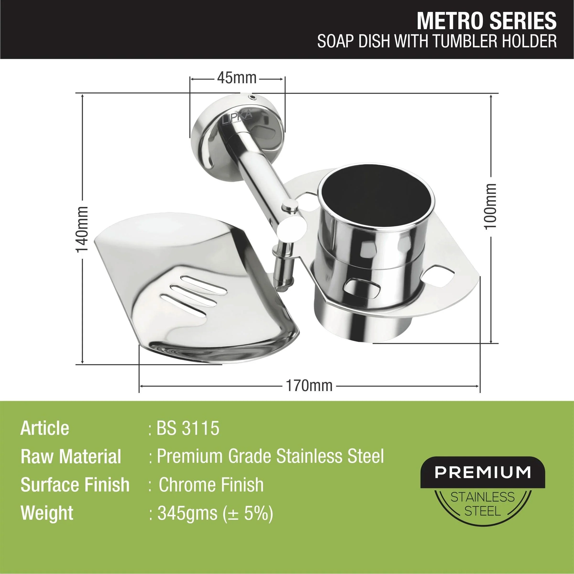 Metro Soap Dish with Tumbler Holder - LIPKA - Image 3