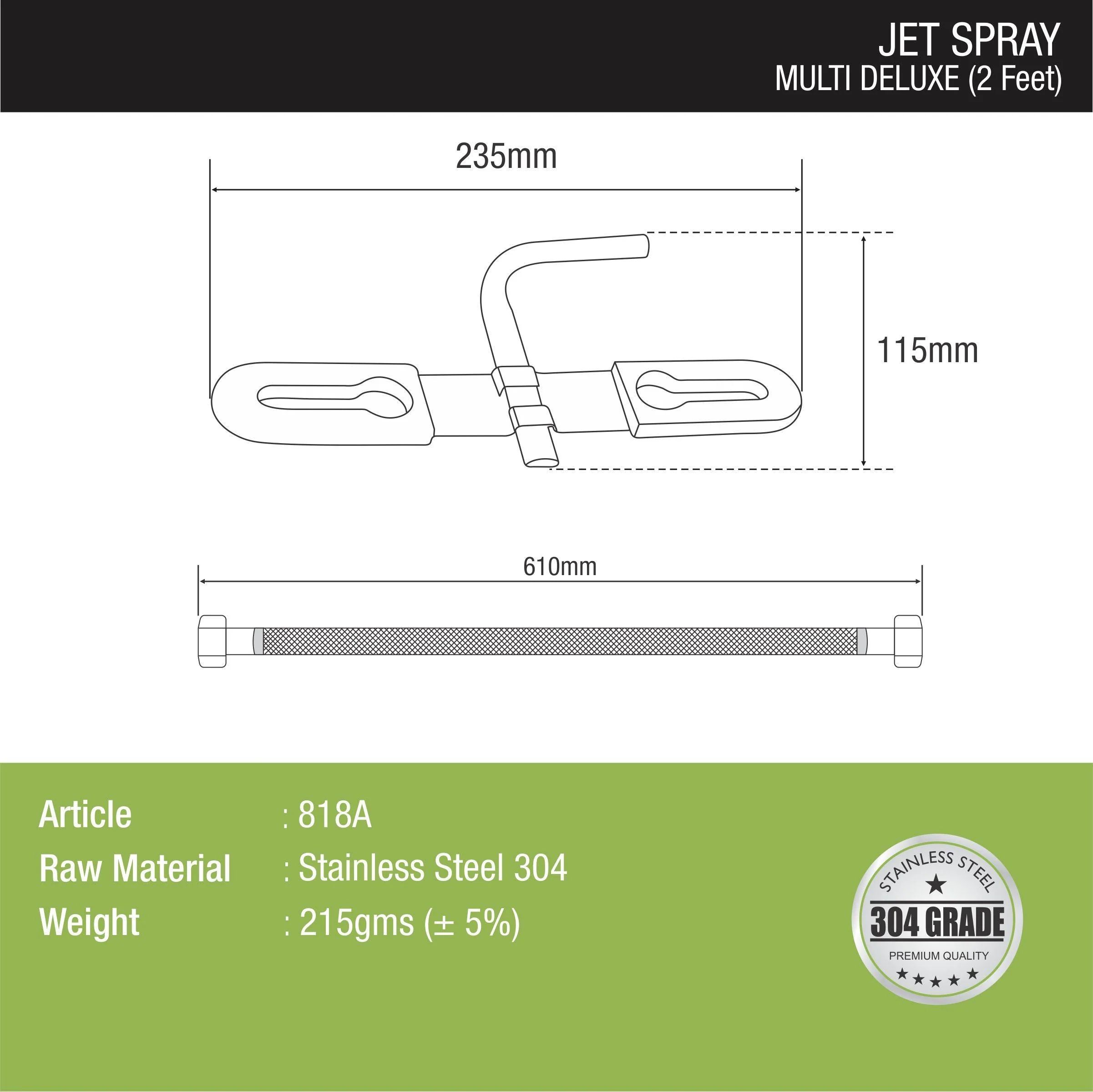Multi Deluxe Jet Spray with 304-Grade SS Holder & 2 Feet Hose - LIPKA - Image 2