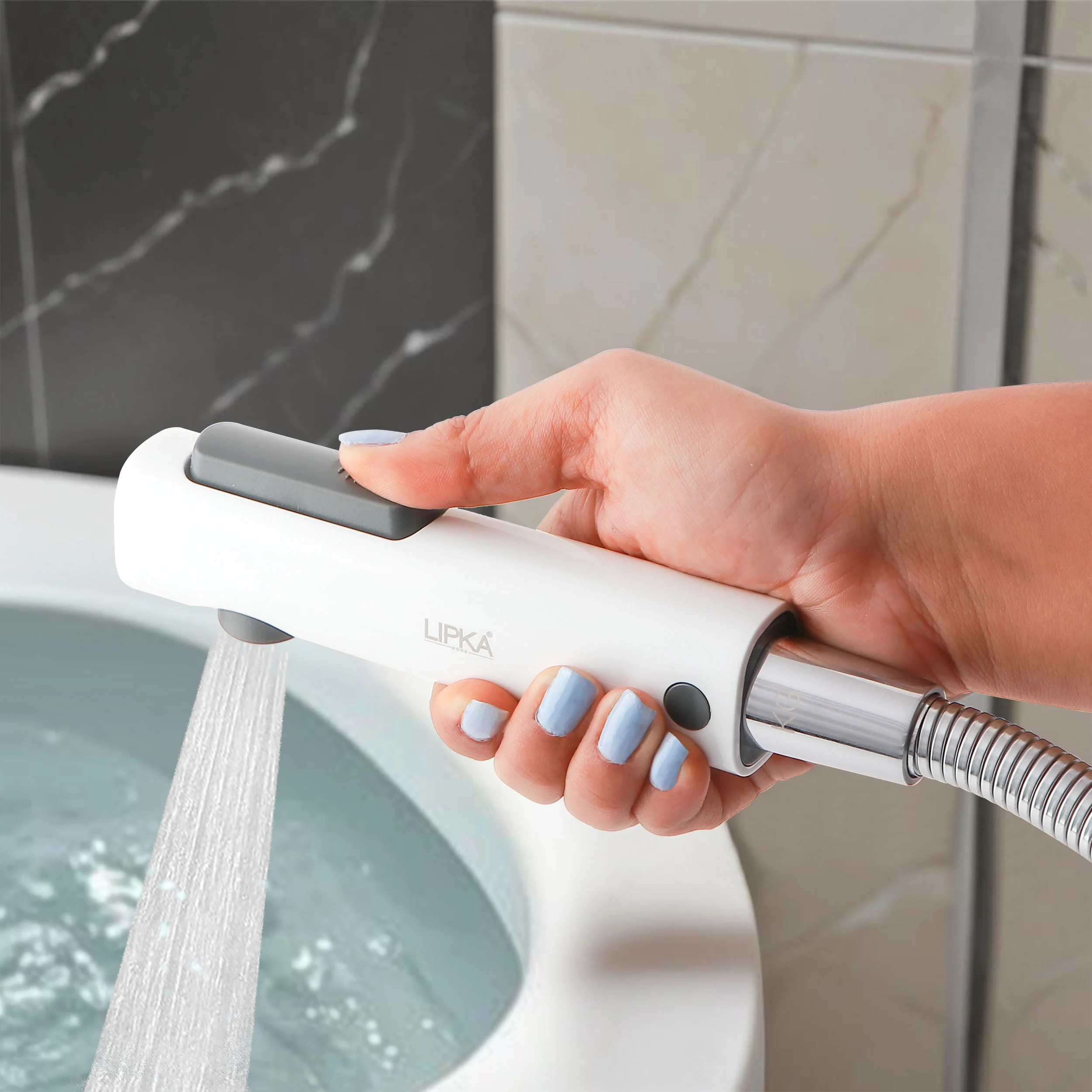 Nion White Health Faucet (Complete Set) - LIPKA