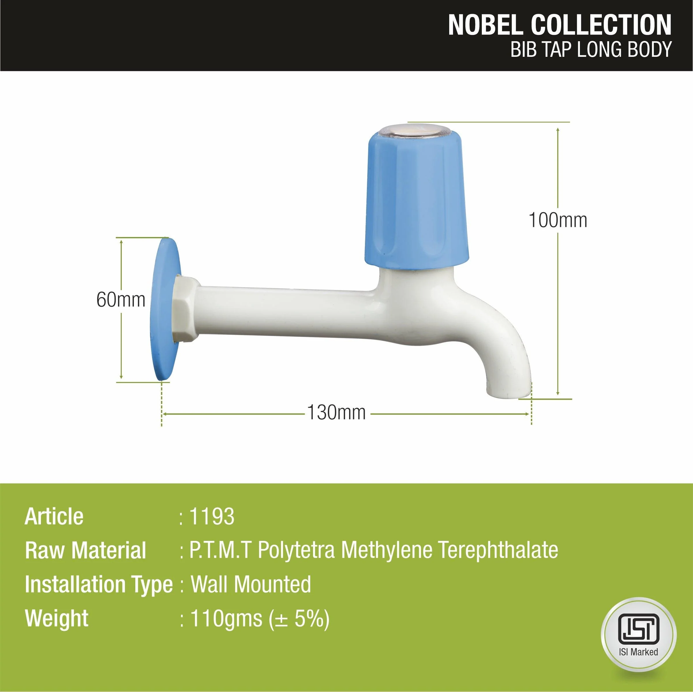 Nobel Bib Tap Long Body PTMT Faucet - LIPKA - Image 2