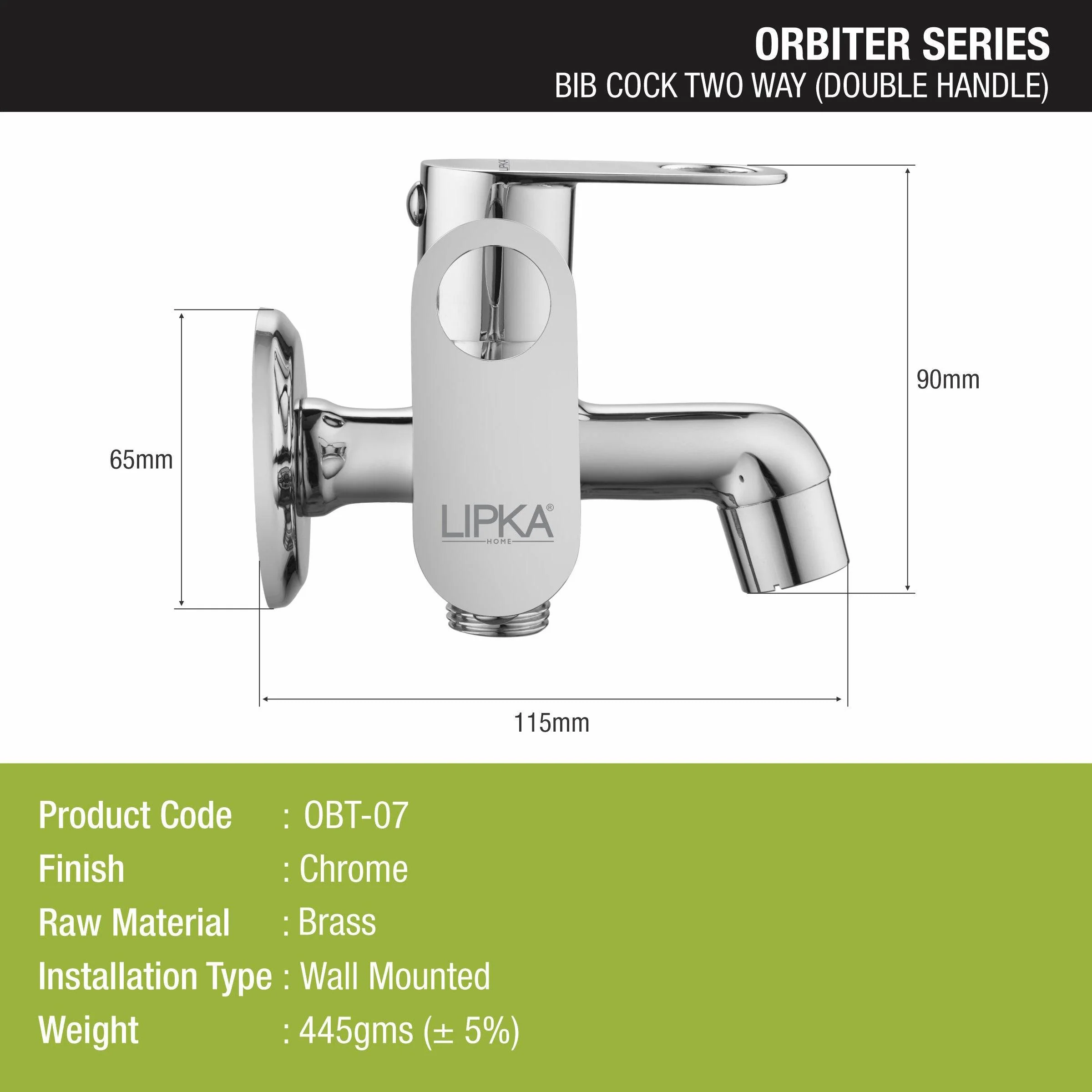 Orbiter Two Way Bib Tap Faucet (Double Handle) - LIPKA - Image 2