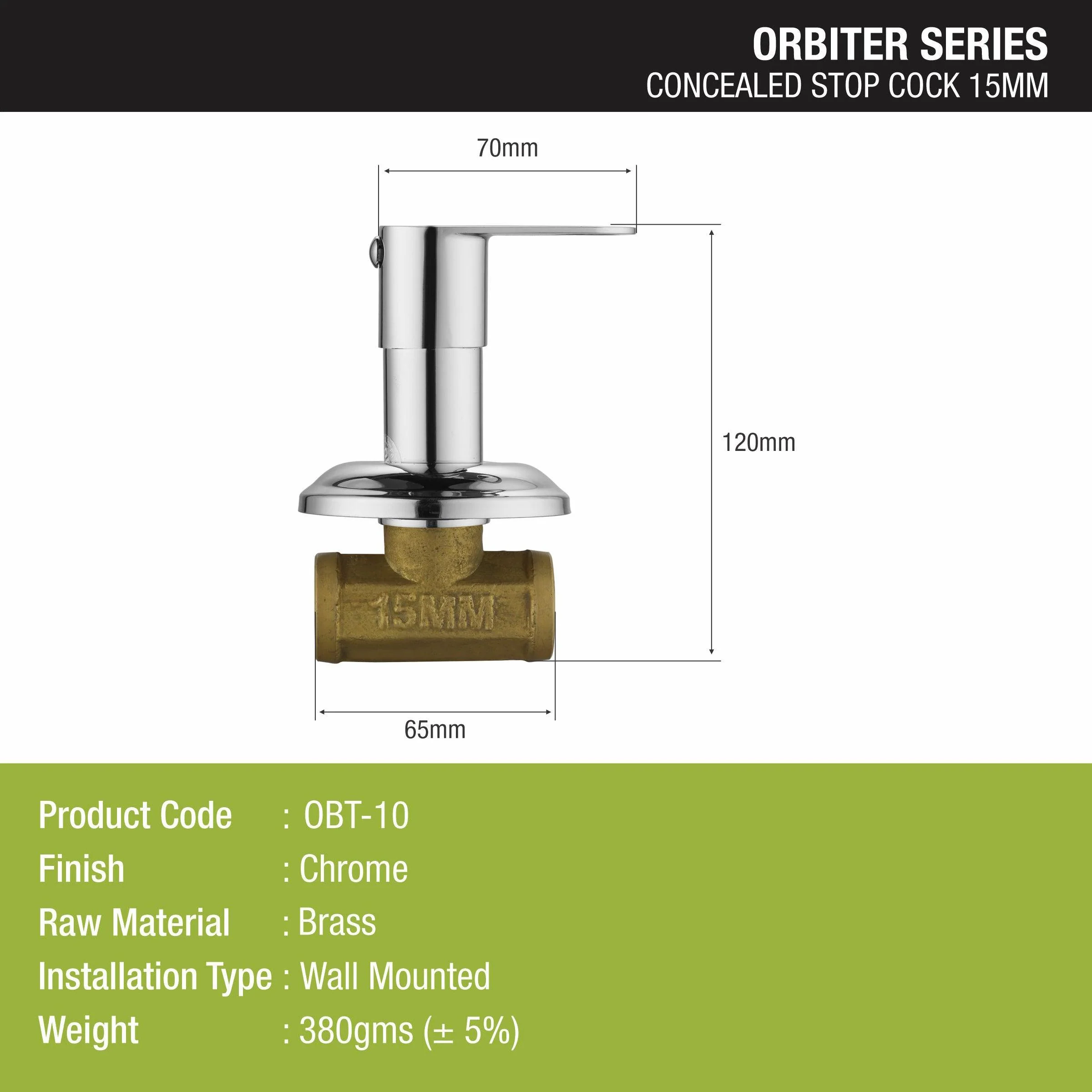 Orbiter Concealed Stop Valve (15mm) Brass Faucet - LIPKA - Image 2