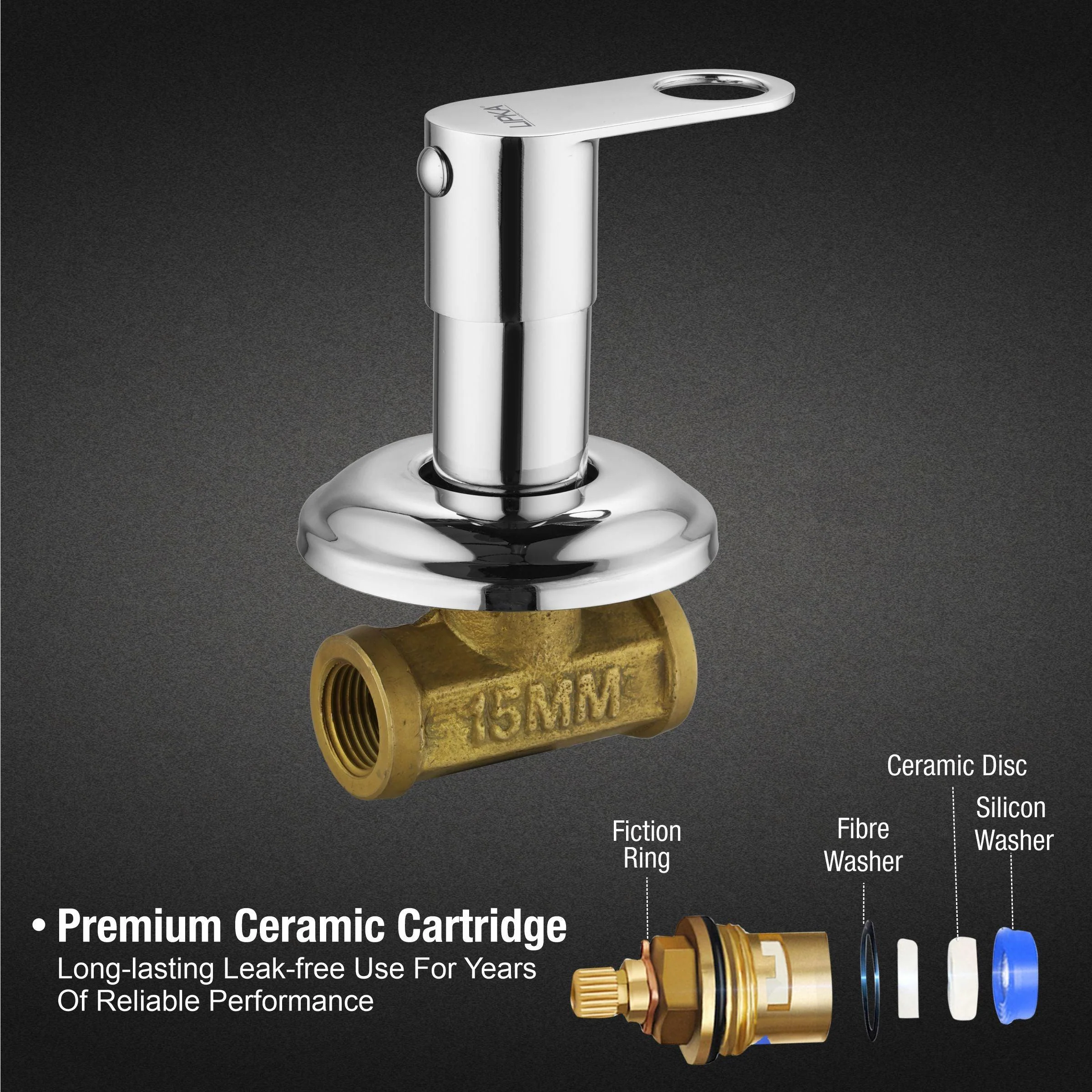 Orbiter Concealed Stop Valve (15mm) Brass Faucet - LIPKA - Image 3