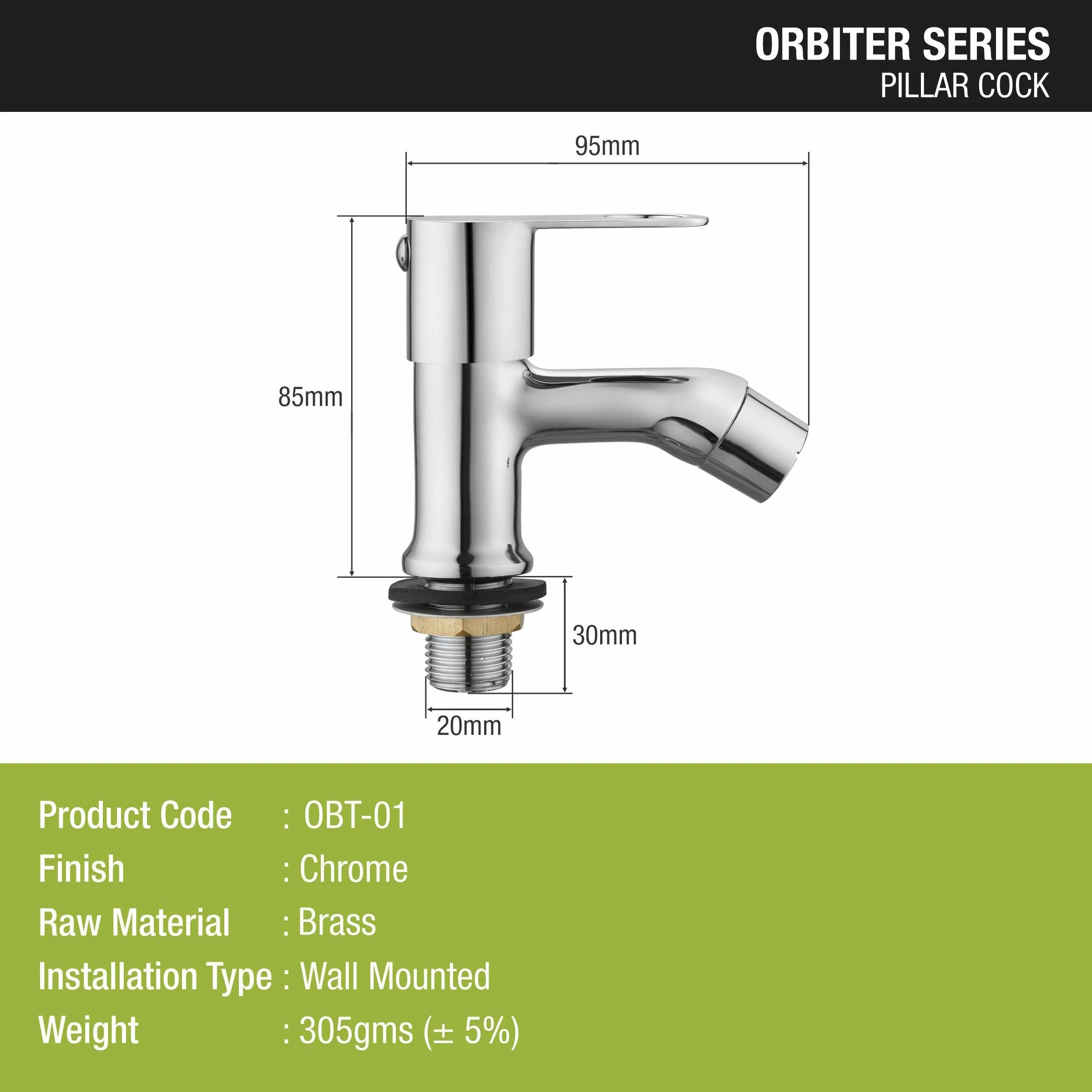 Orbiter Pillar Tap Brass Faucet - LIPKA - Image 2