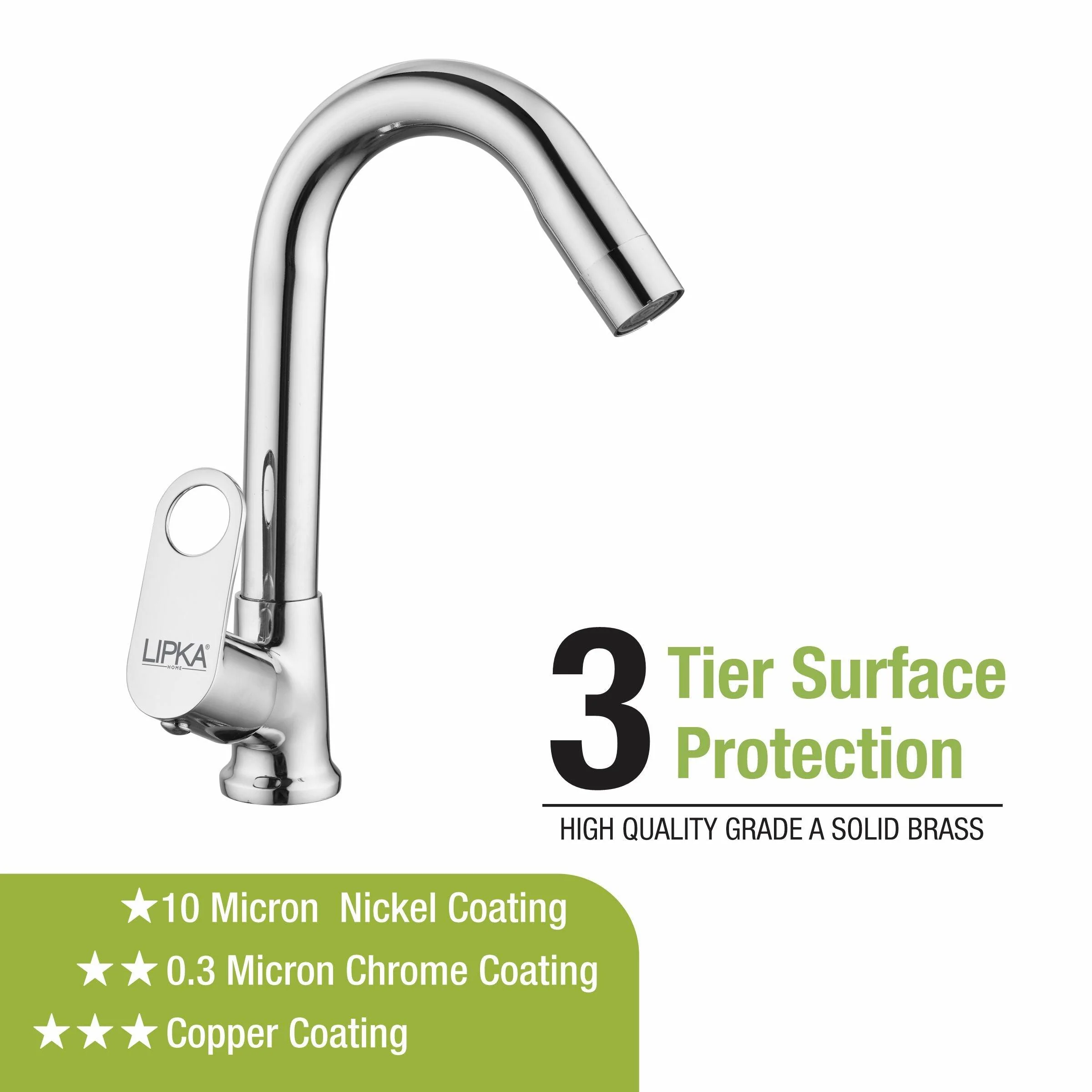 Orbiter Swan Neck Brass Faucet with Swivel Spout - LIPKA - Image 4