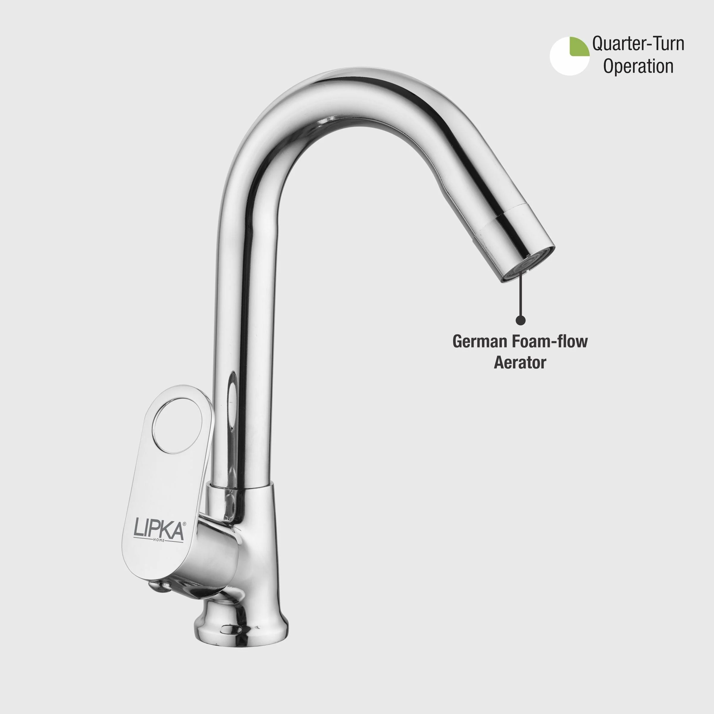 Orbiter Swan Neck Brass Faucet with Swivel Spout - LIPKA - Image 5