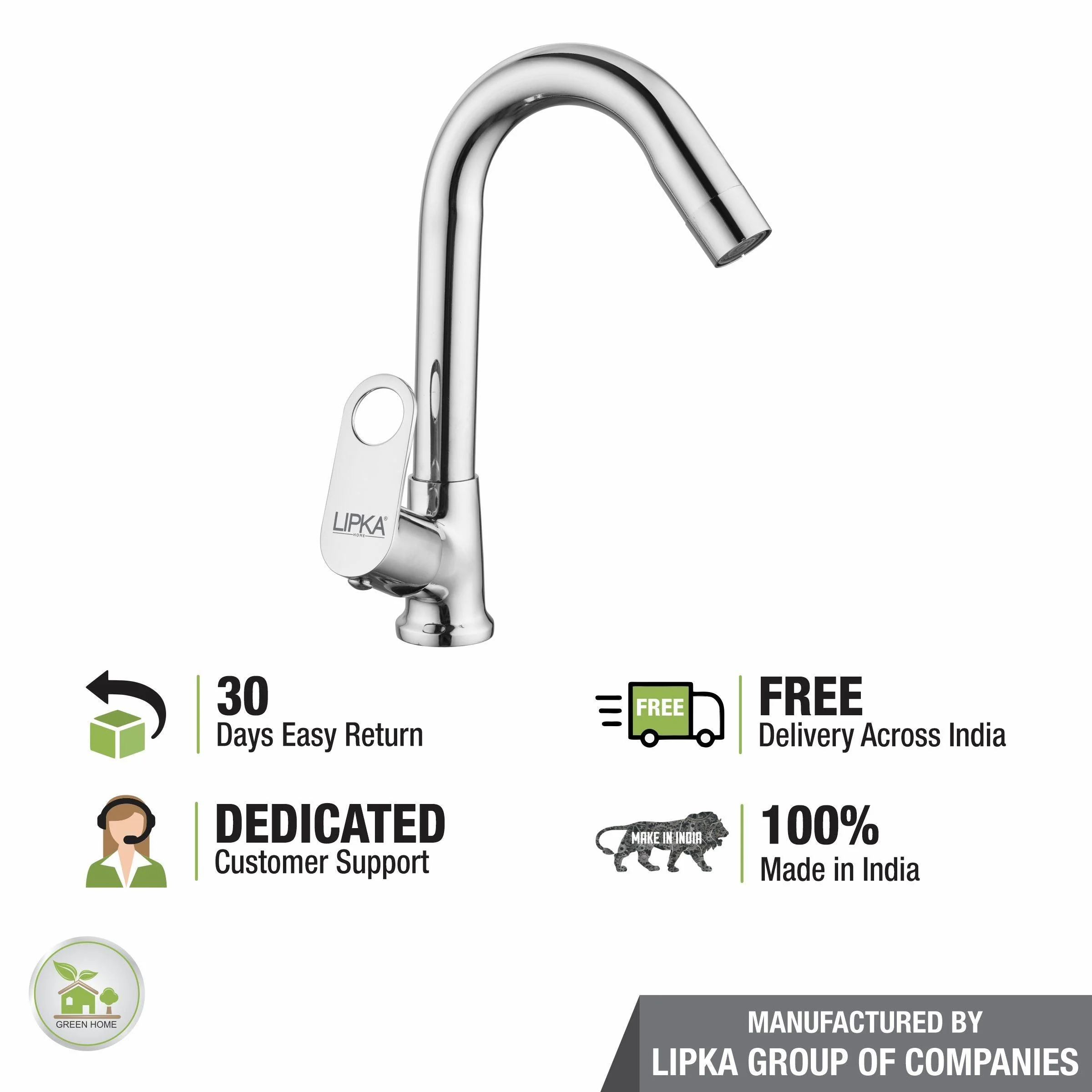 Orbiter Swan Neck Brass Faucet with Swivel Spout - LIPKA - Image 6