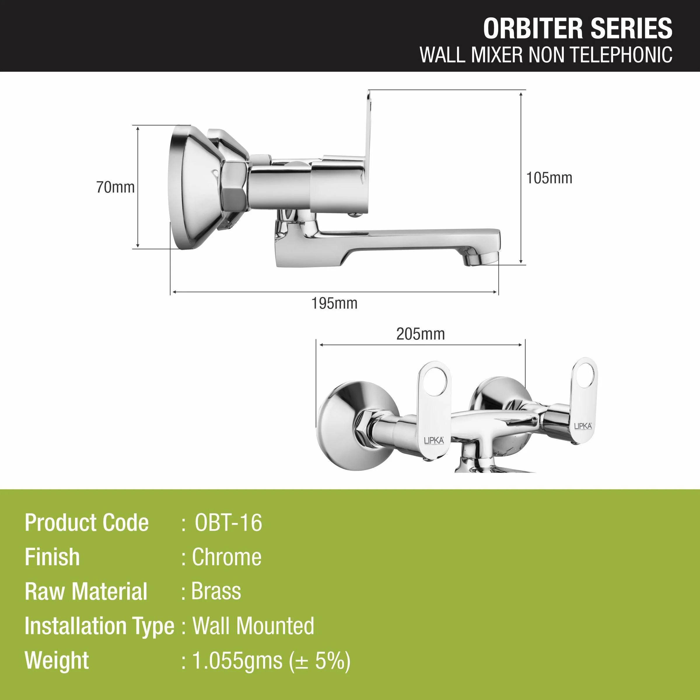 Orbiter Wall Mixer Brass Faucet - LIPKA - Image 2