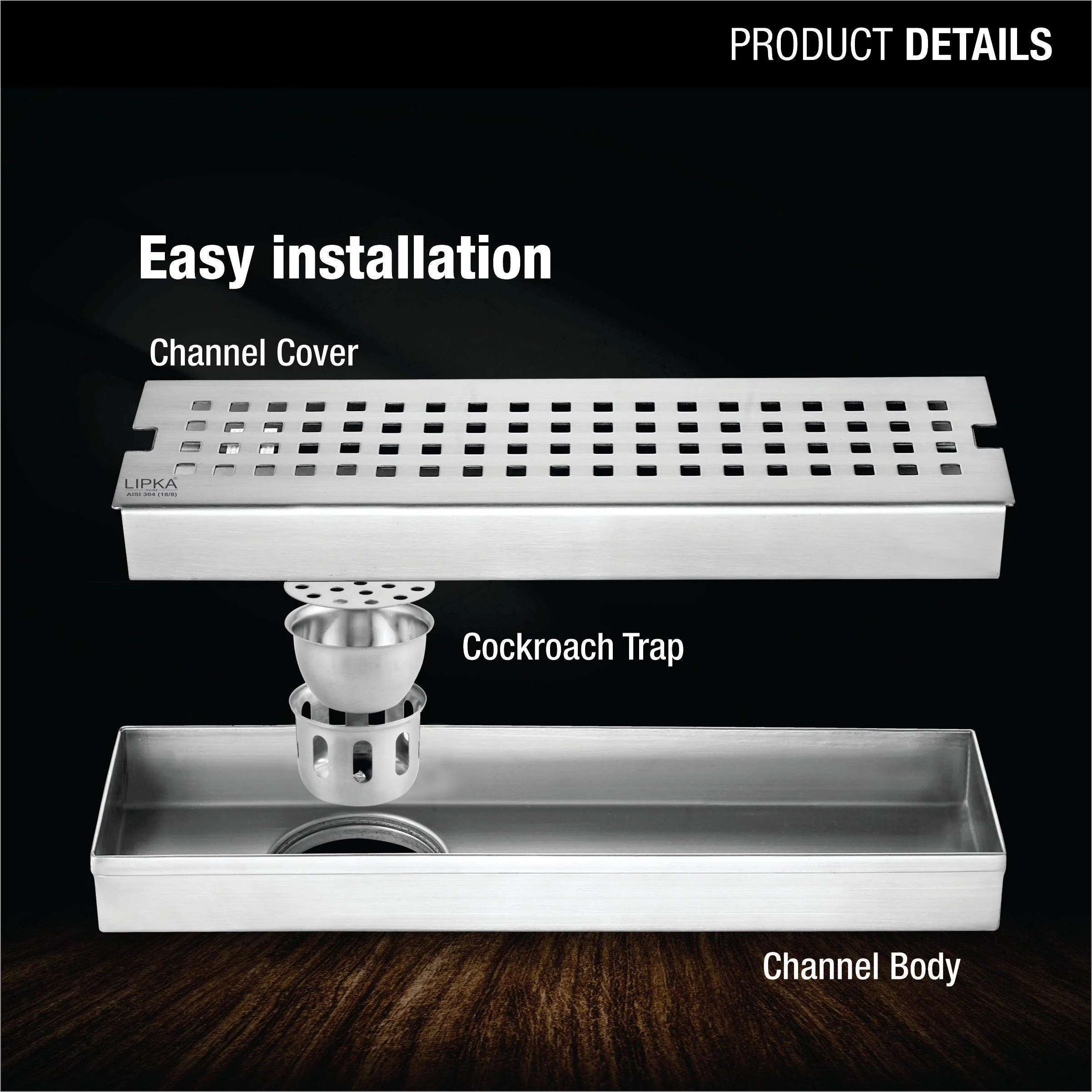 Palo Shower Drain Channel (12 x 3 Inches) - LIPKA - Image 4