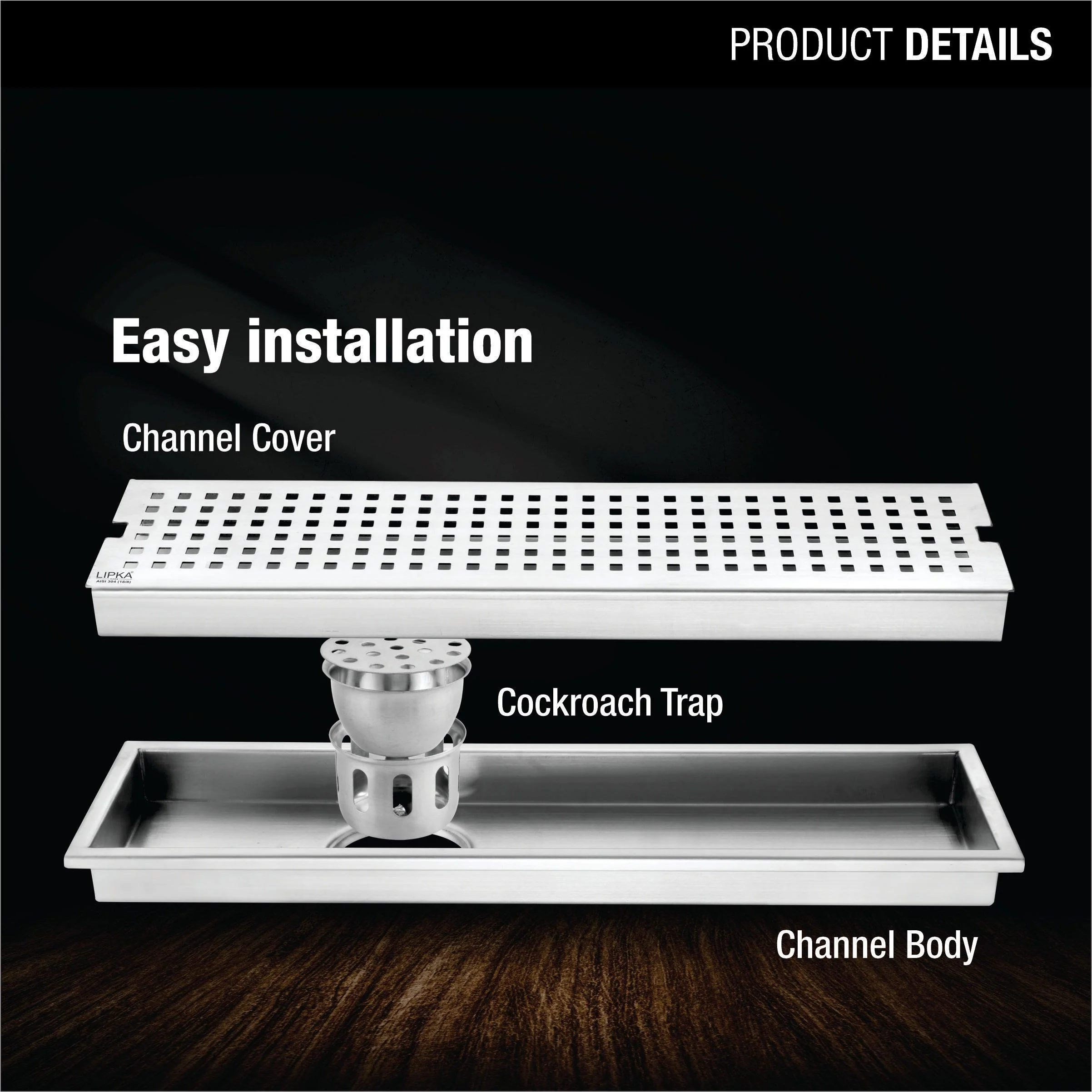 Palo Shower Drain Channel (18 x 4 Inches) - LIPKA - Image 3