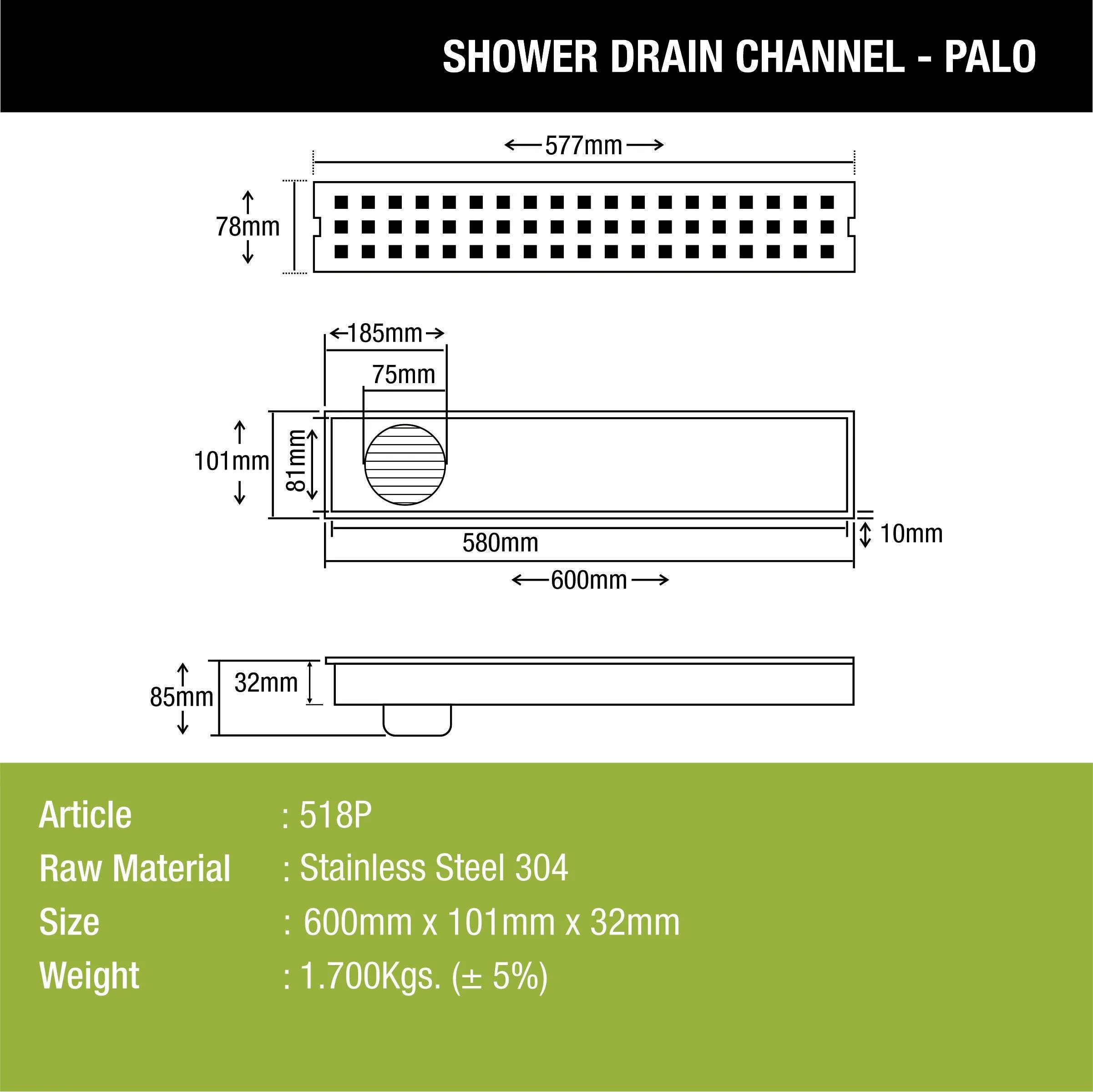 Palo Shower Drain Channel (24 x 4 Inches) - LIPKA - Image 2