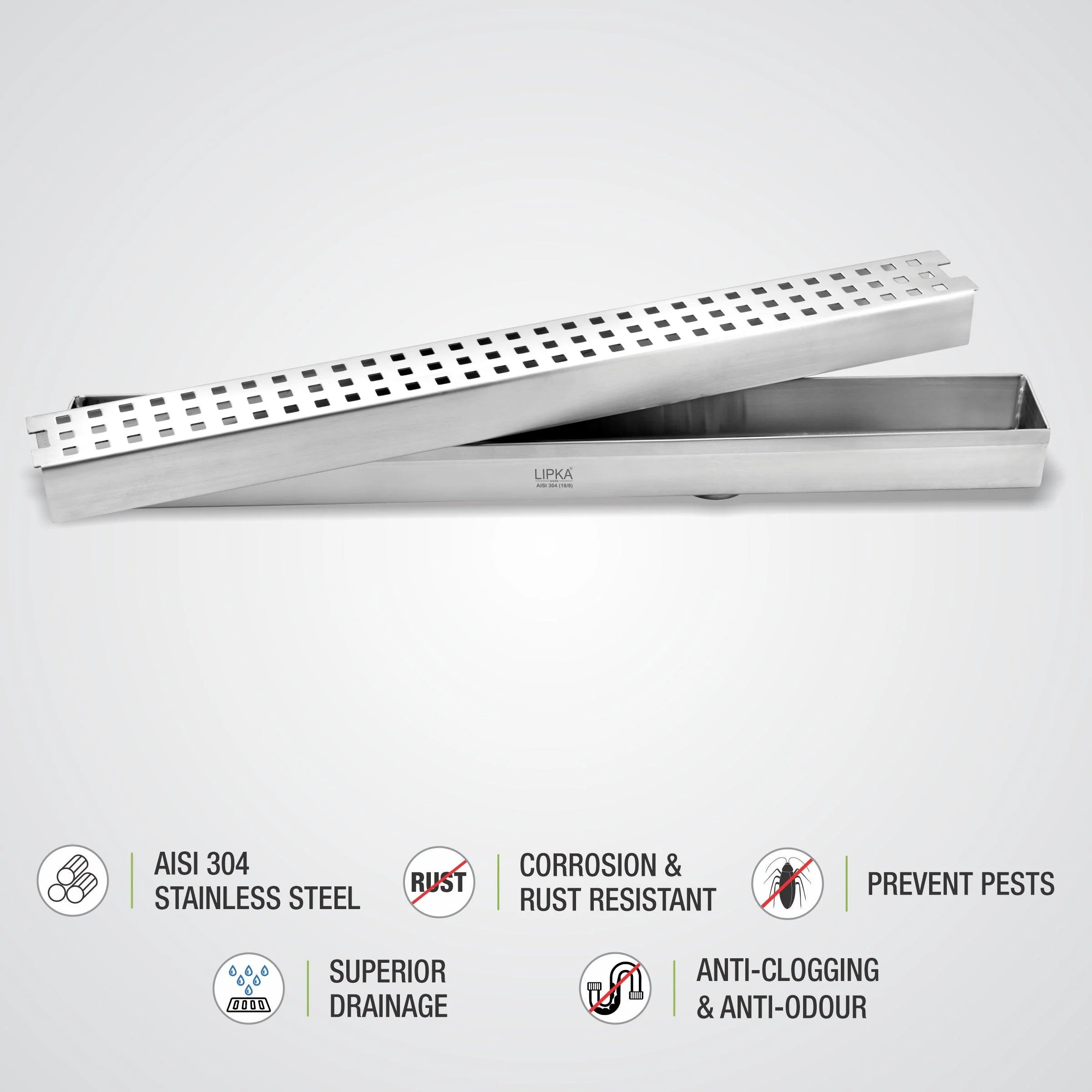 Palo Shower Drain Channel 304-Grade (24 x 2 Inches) - LIPKA - Image 4