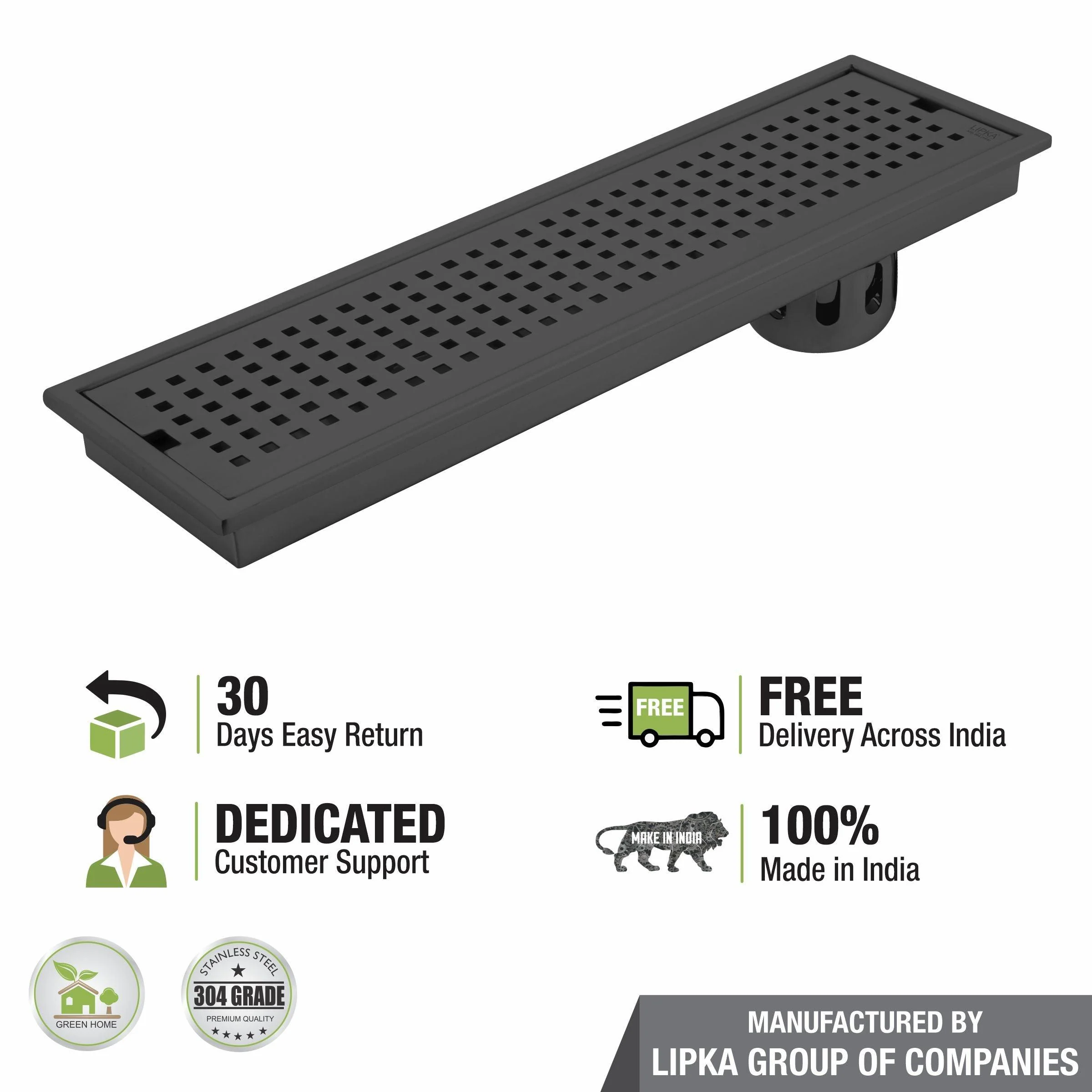 Palo Shower Drain Channel - Black (12 x 4 Inches) - LIPKA - Image 5