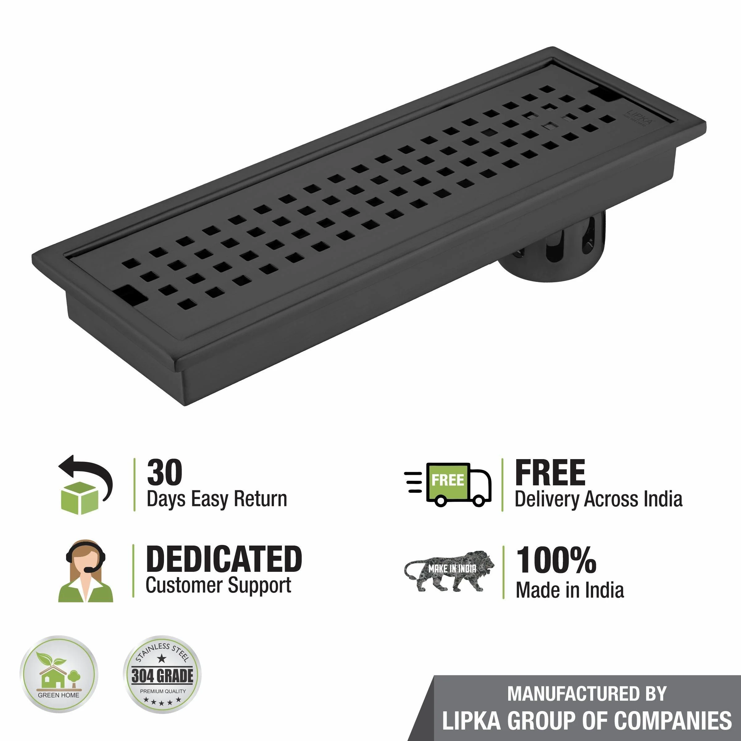Palo Shower Drain Channel - Black (12 x 5 Inches) - LIPKA - Image 6