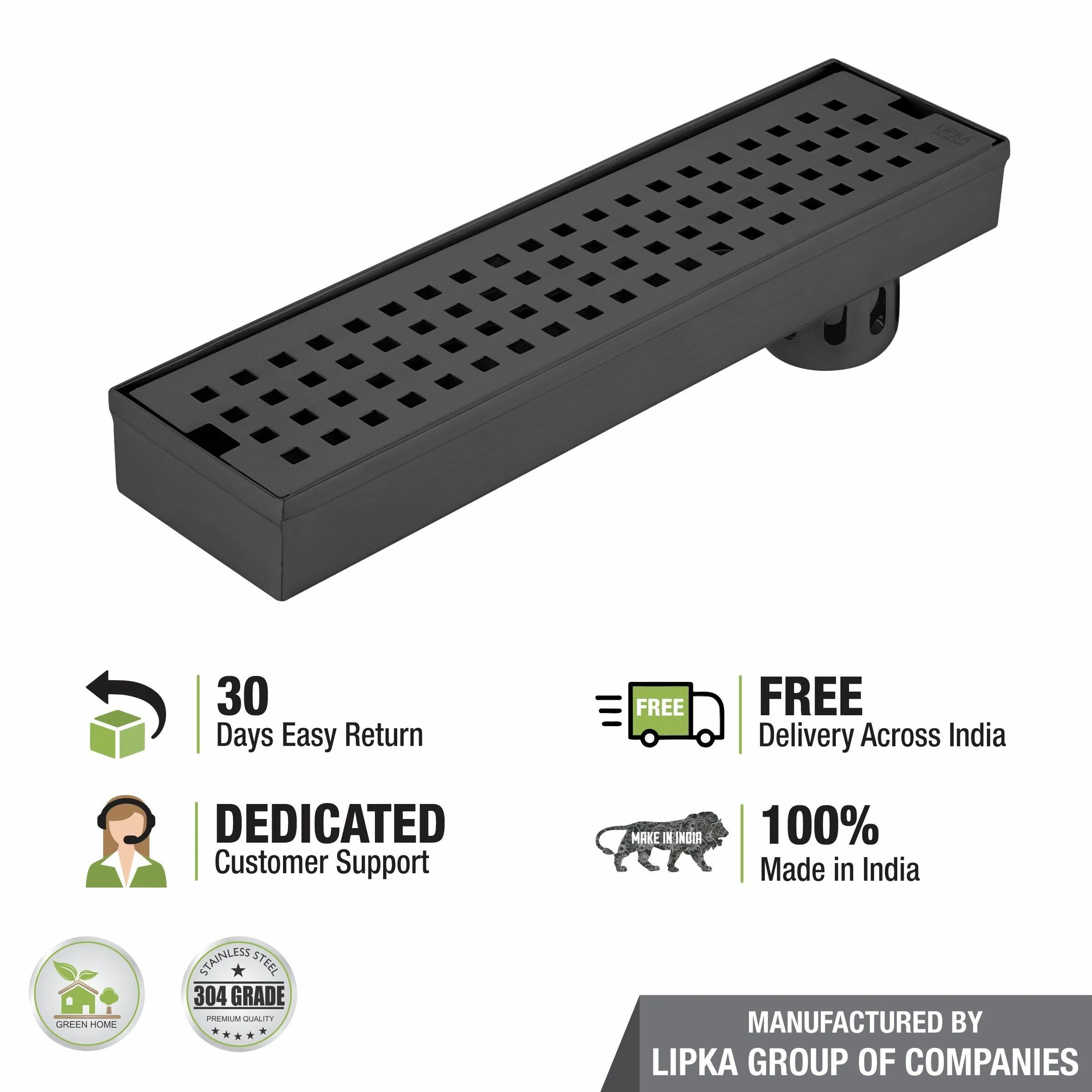 Palo Shower Drain Channel -Black (18 x 3 Inches) - LIPKA - Image 5