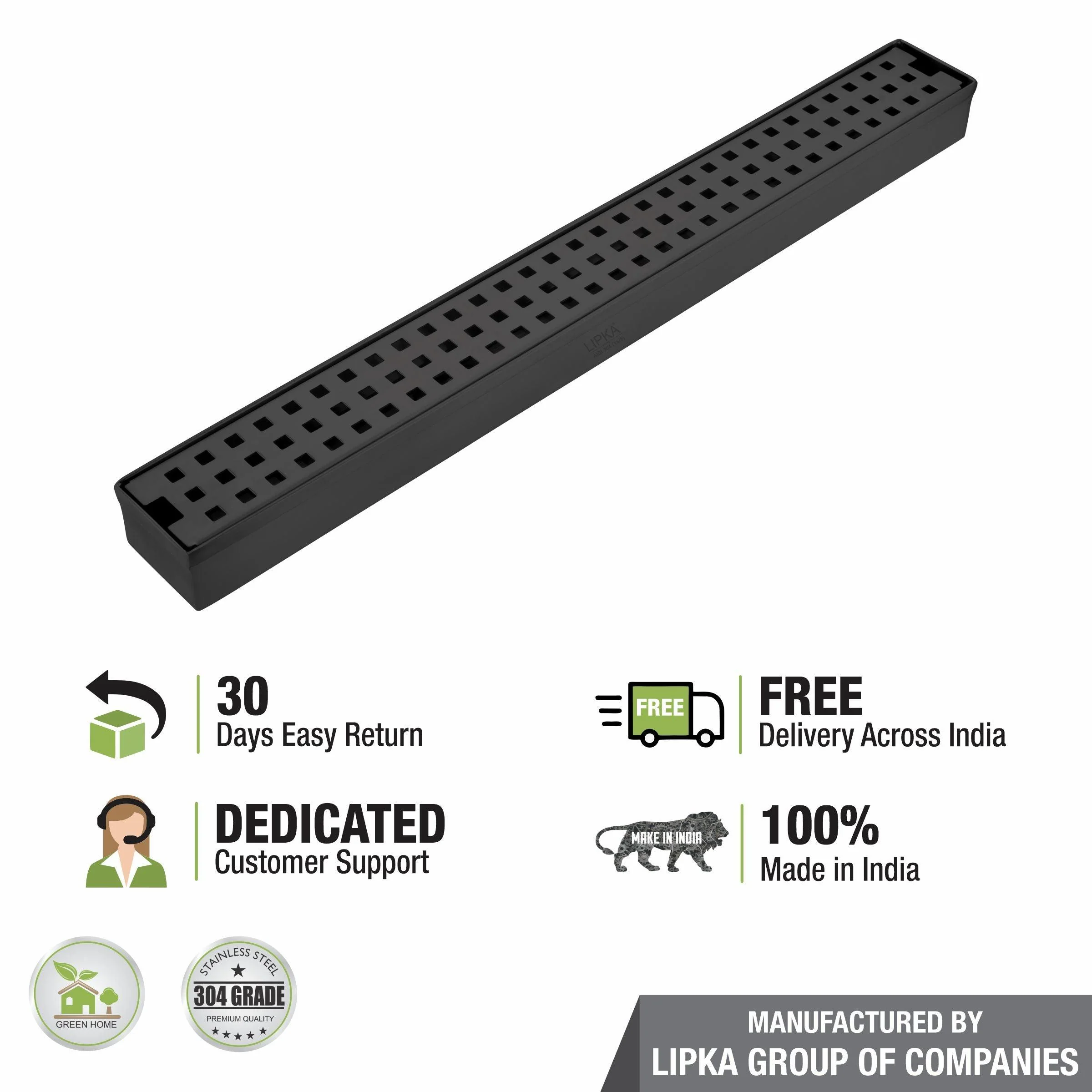 Palo Shower Drain Channel - Black (40 x 2 Inches) - LIPKA - Image 5