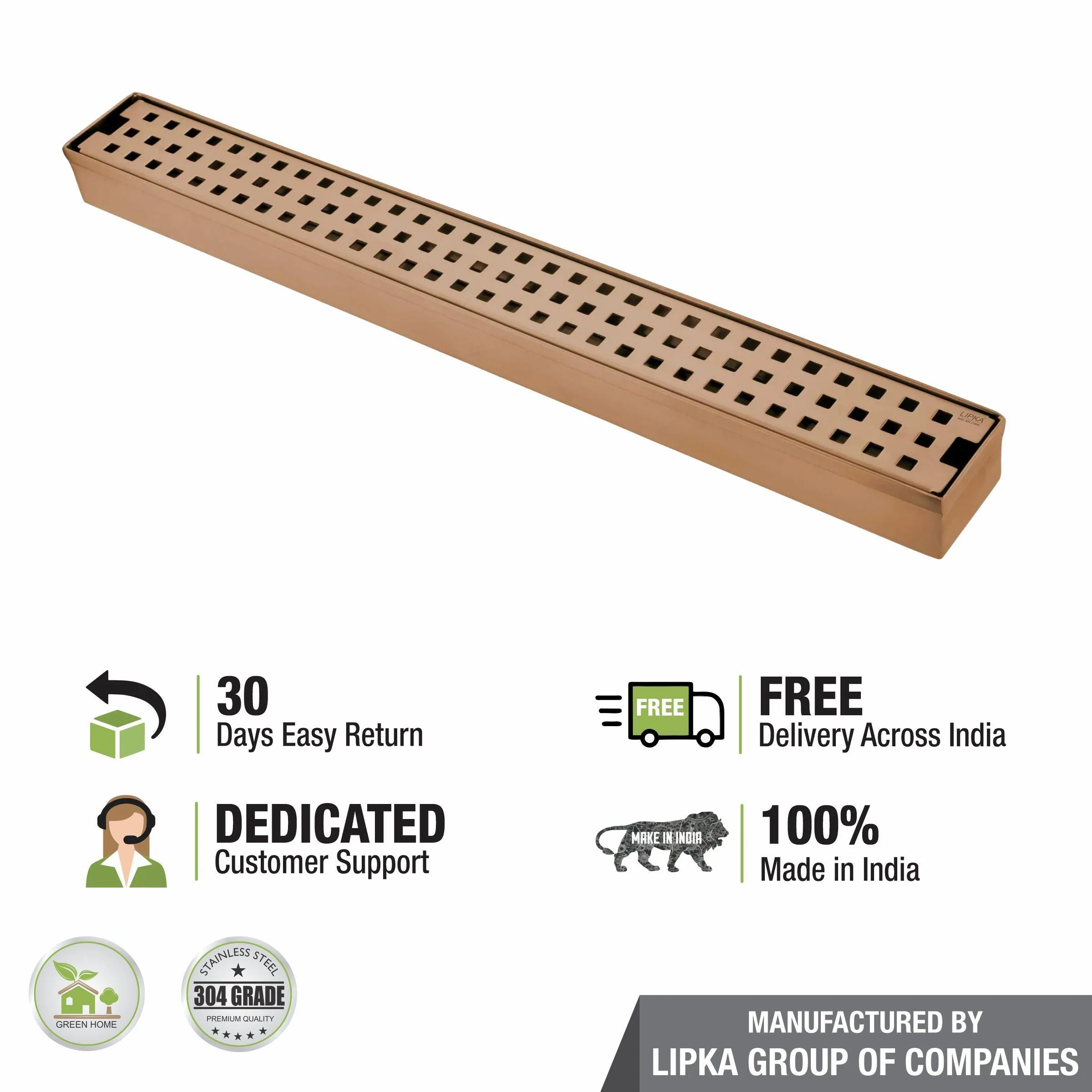 Palo Shower Drain Channel - Antique Copper (24 x 2 Inches) - LIPKA - Image 5