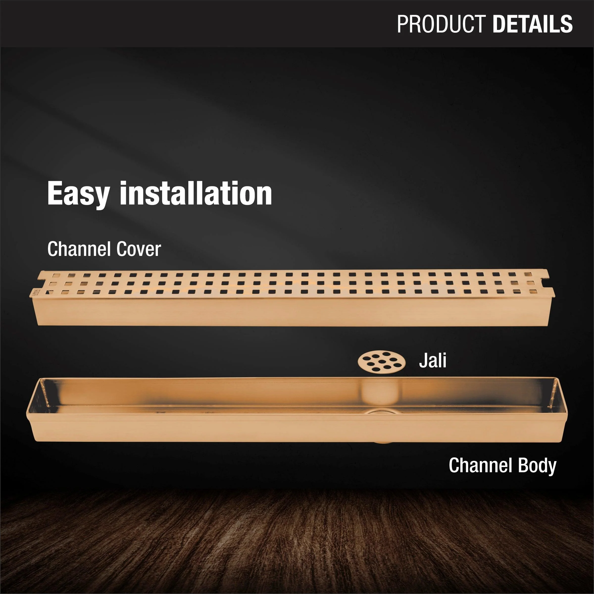 Palo Shower Drain Channel - Antique Copper (40 x 2 Inches) - LIPKA - Image 3