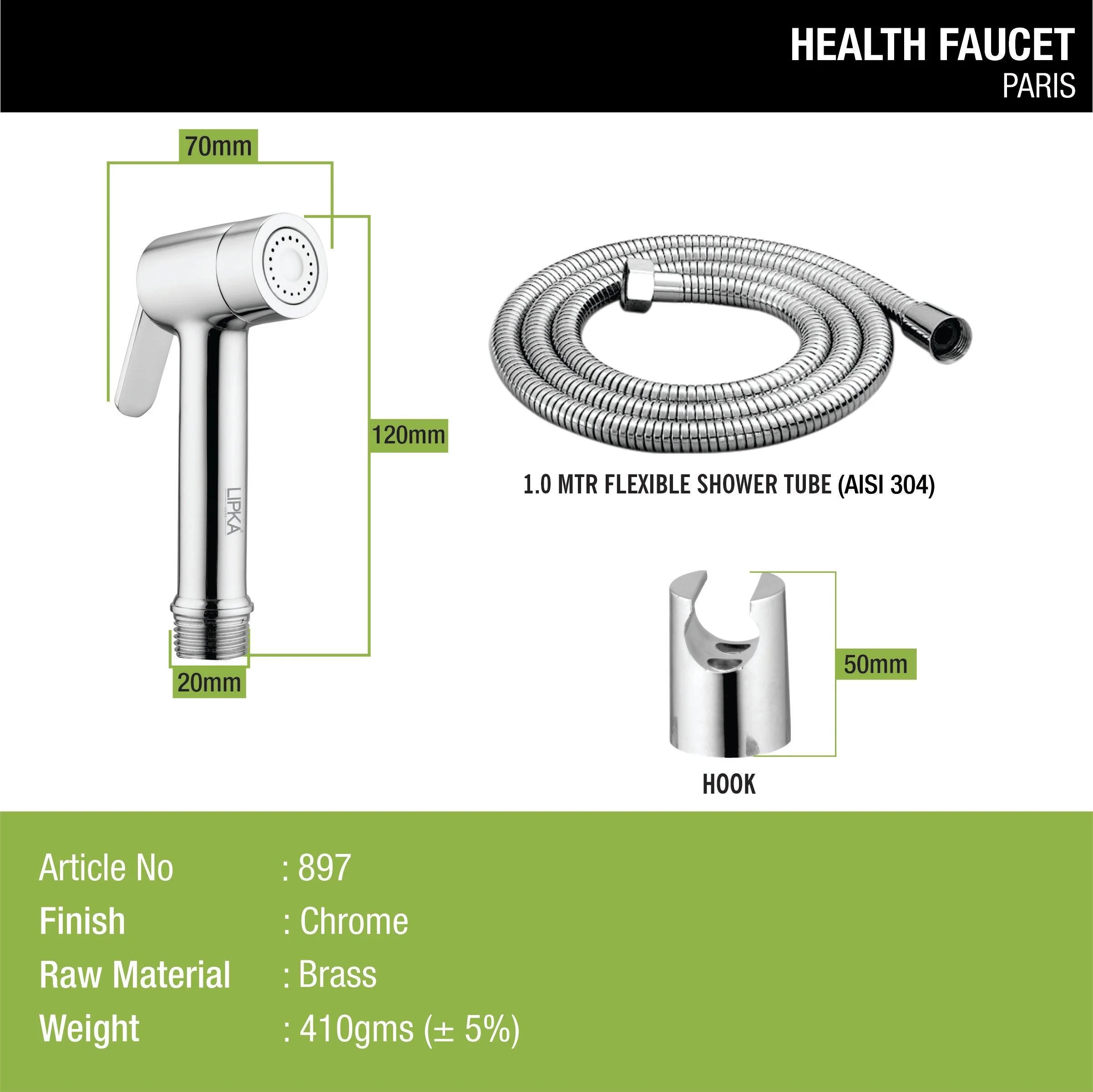 Paris Brass Health Faucet (Complete Set) - LIPKA - Image 3