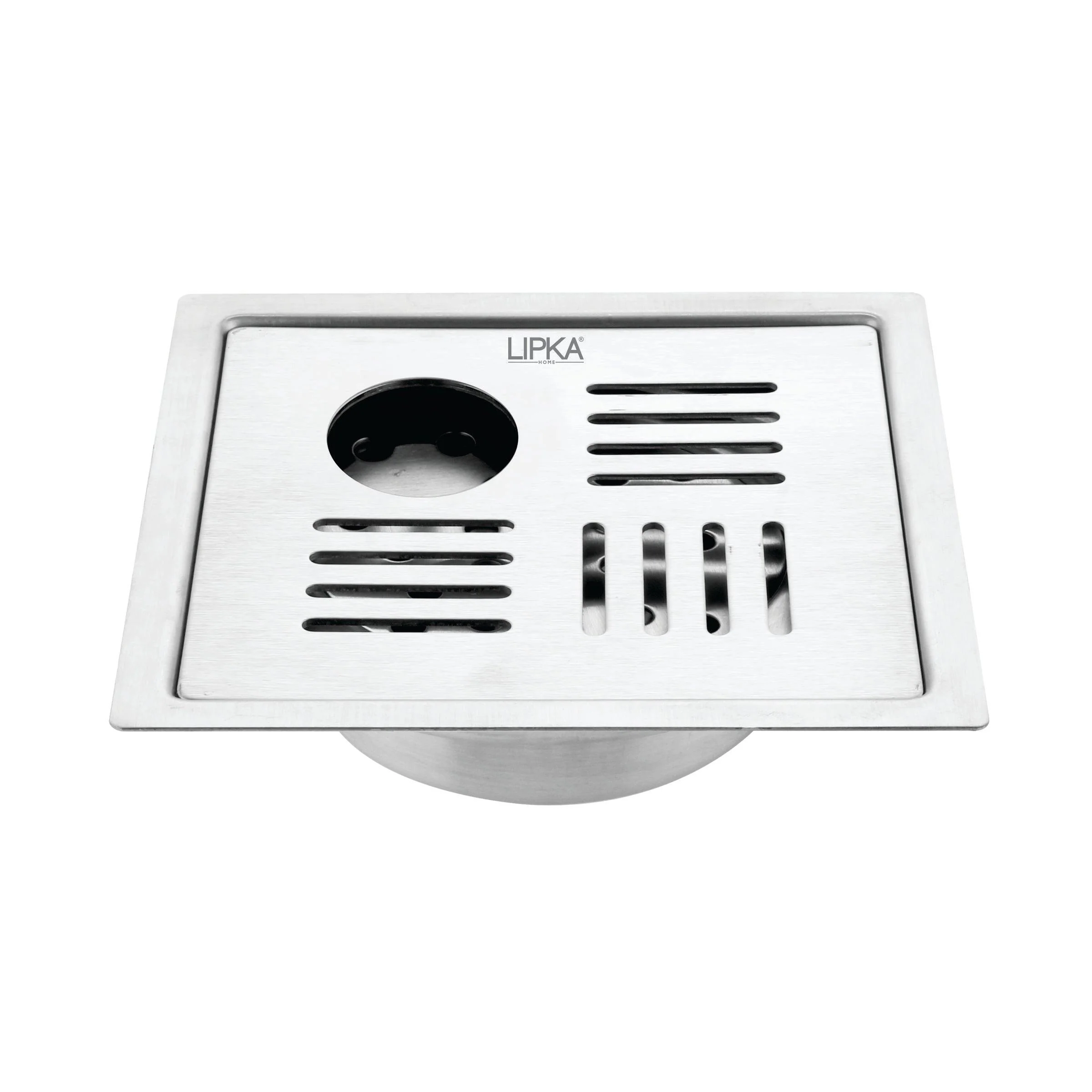 Pink Exclusive Square Flat Cut Floor Drain (6 x 6 Inches) with Hole and Cockroach Trap - LIPKA