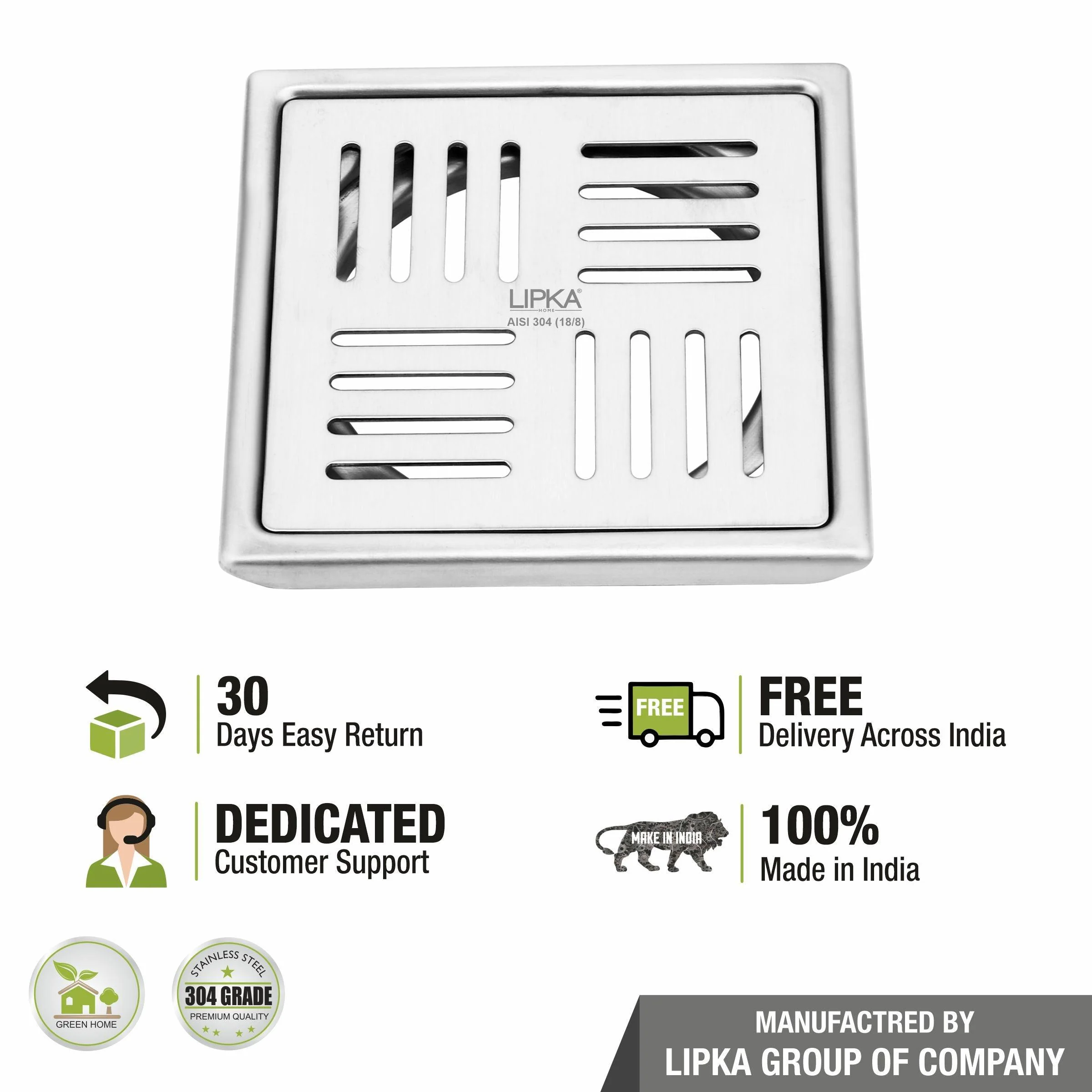 Pink Exclusive Square Floor Drain (6 x 6 Inches) - LIPKA - Image 5