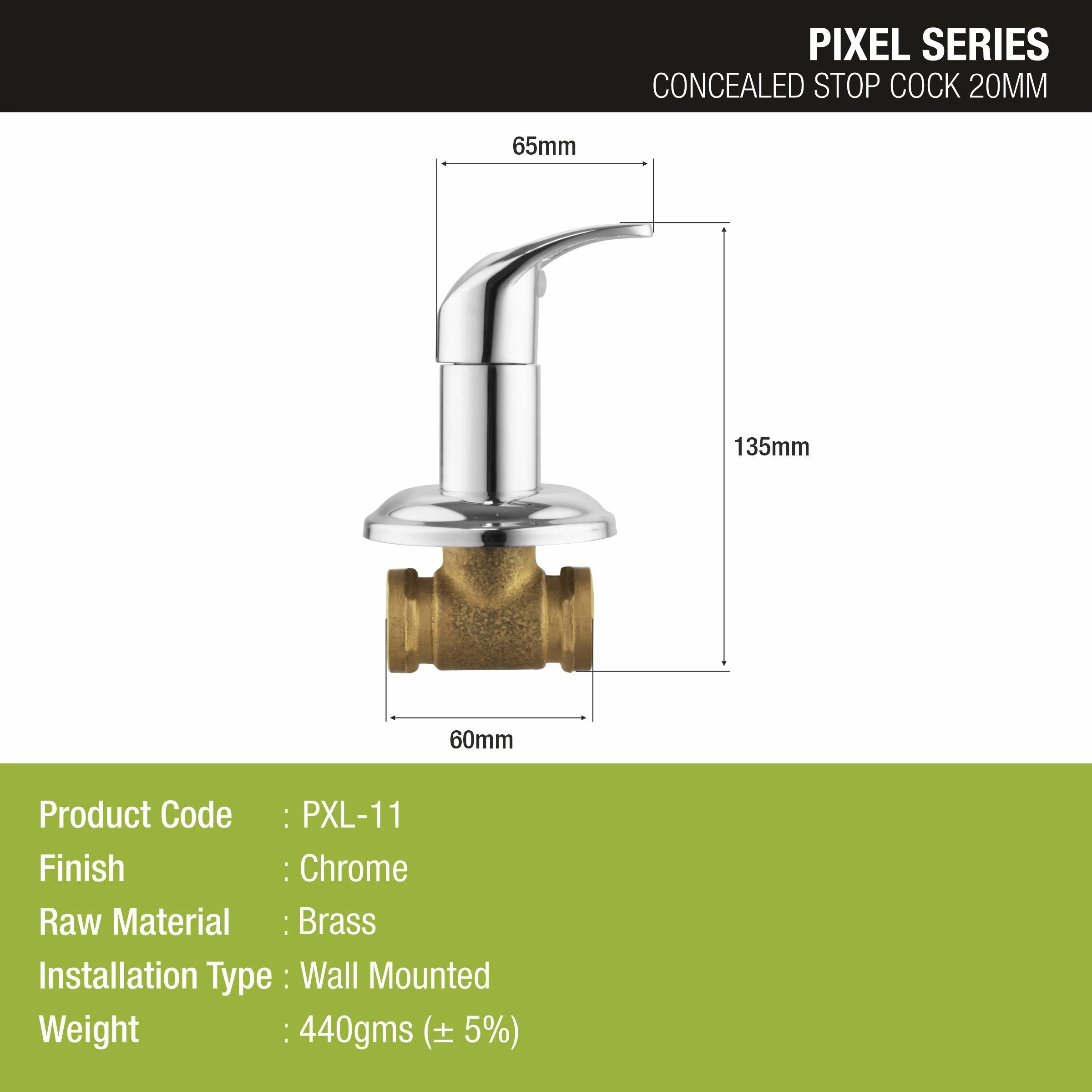 Pixel Concealed Stop Valve 20mm Brass Faucet - LIPKA - Image 2
