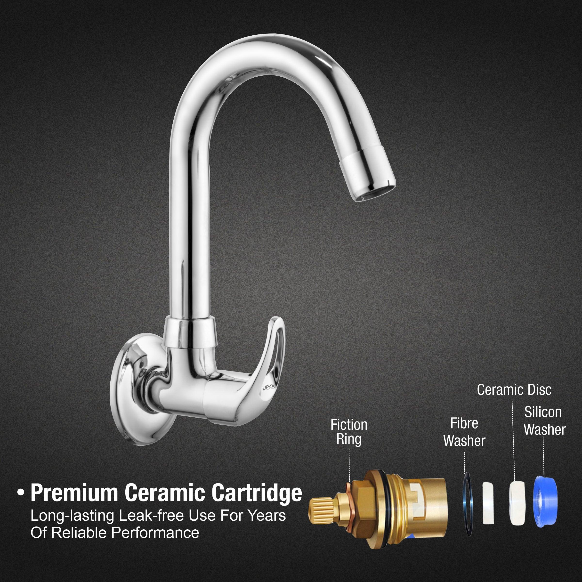 Pixel Sink Tap Brass Faucet with Round Swivel Spout (12 Inches) - LIPKA - Image 3