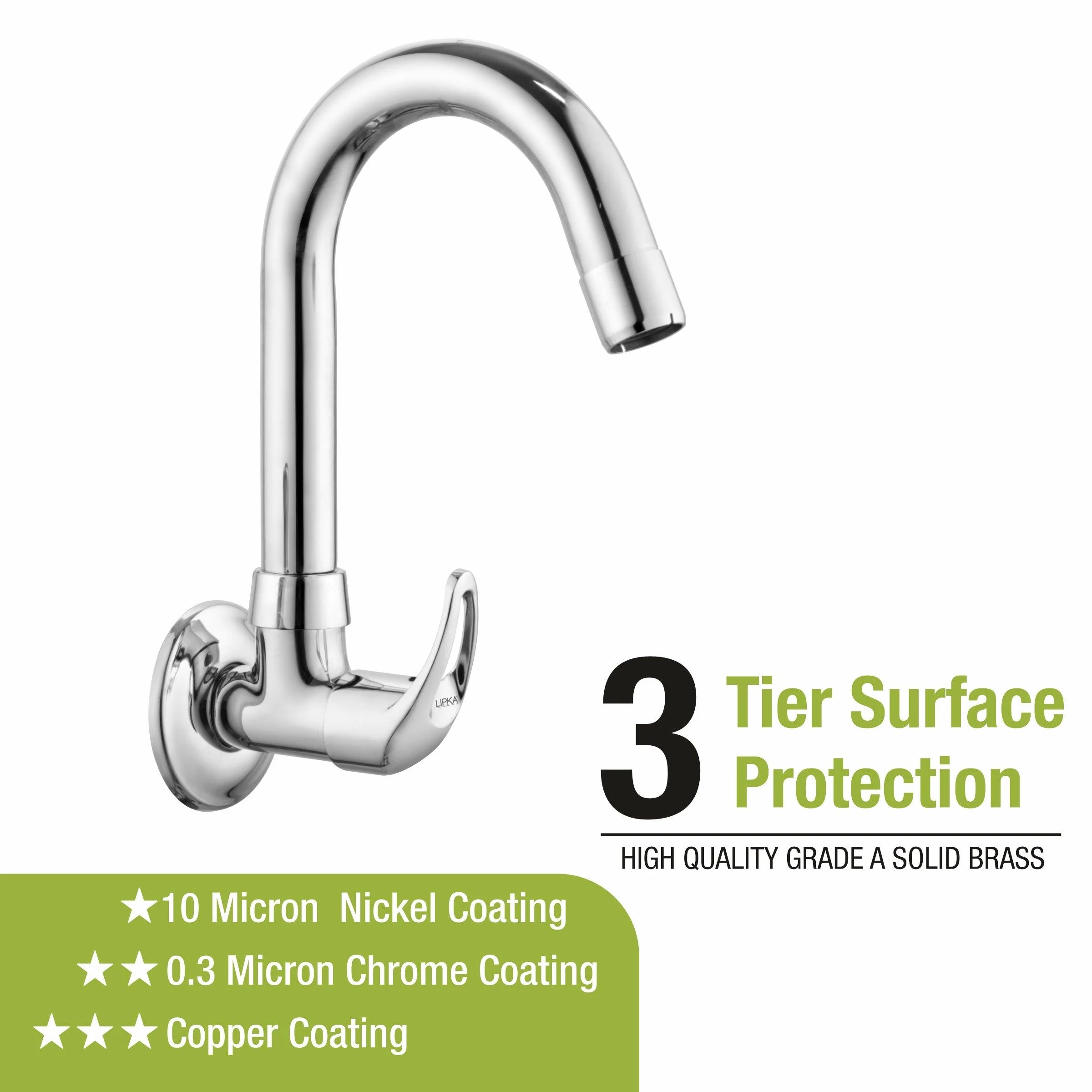 Pixel Sink Tap Brass Faucet with Round Swivel Spout (12 Inches) - LIPKA - Image 4