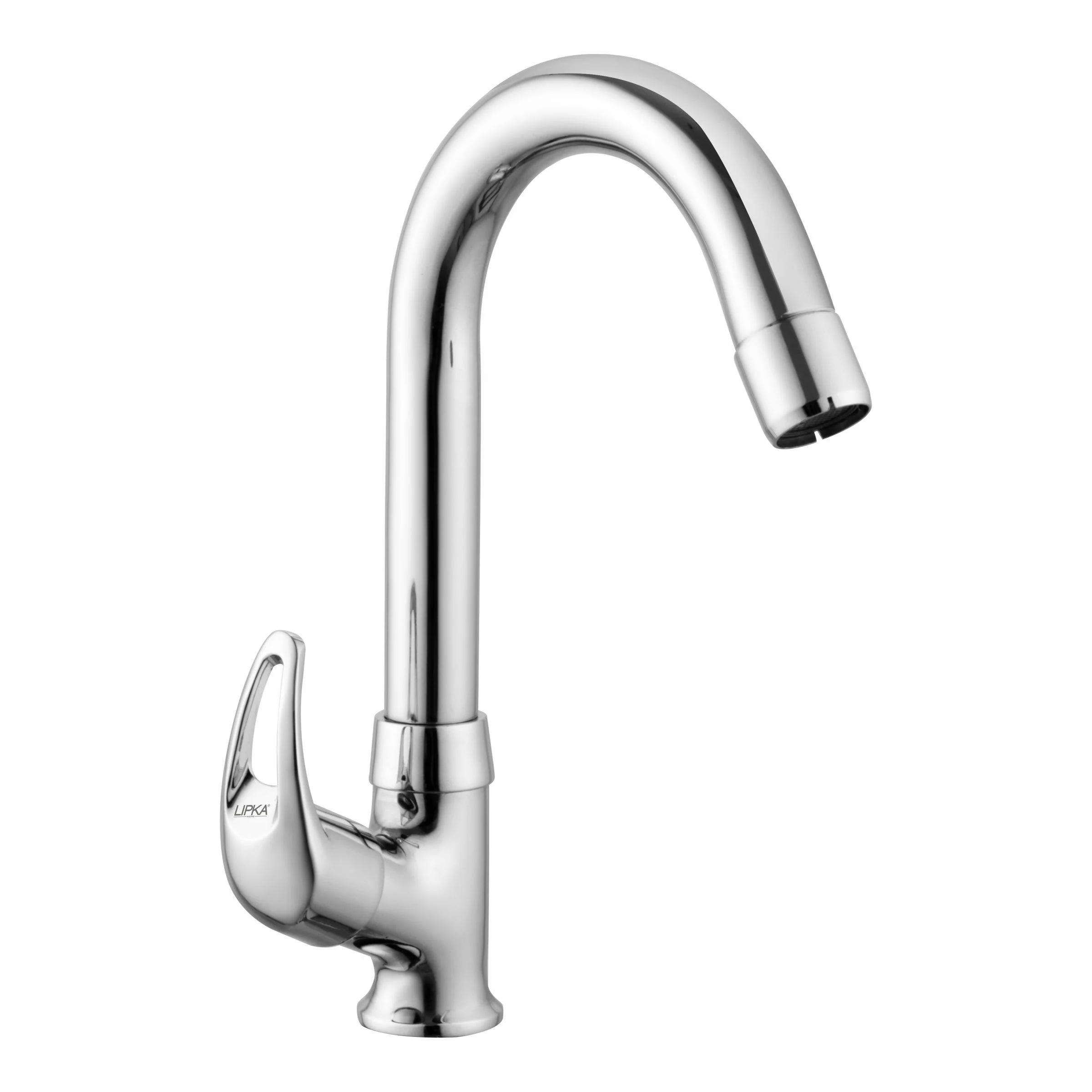 Pixel Swan Neck Brass Faucet with Round Swivel Spout (12 Inches) - LIPKA