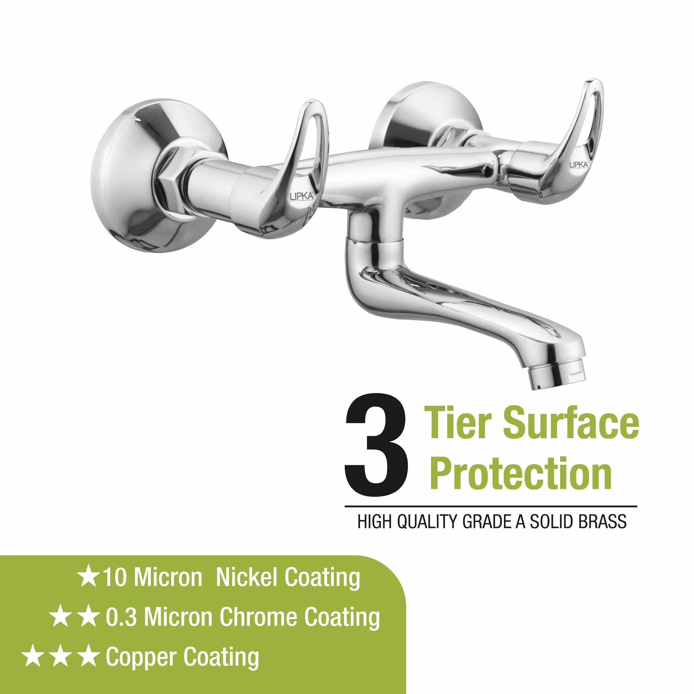 Pixel Wall Mixer Brass Faucet - LIPKA - Image 4