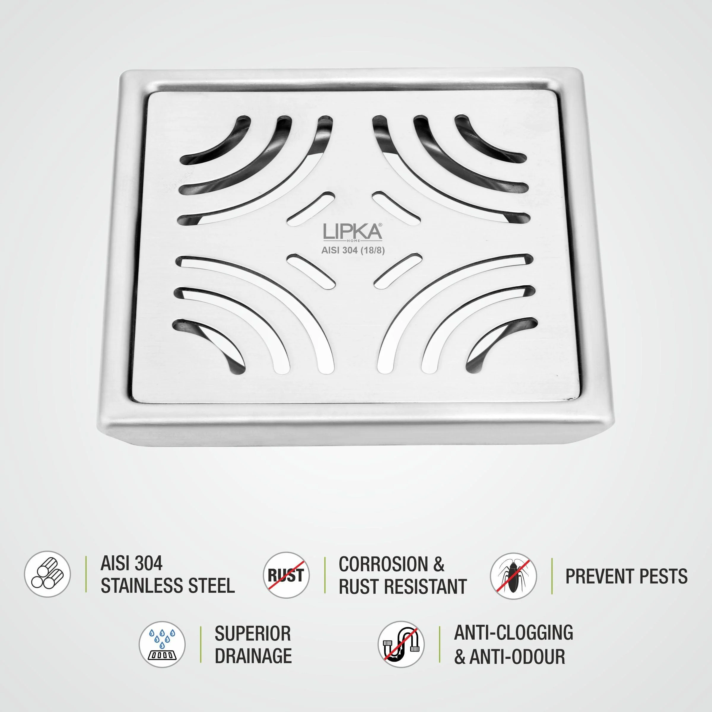 Purple Exclusive Square Floor Drain (6 x 6 Inches) - LIPKA - Image 4