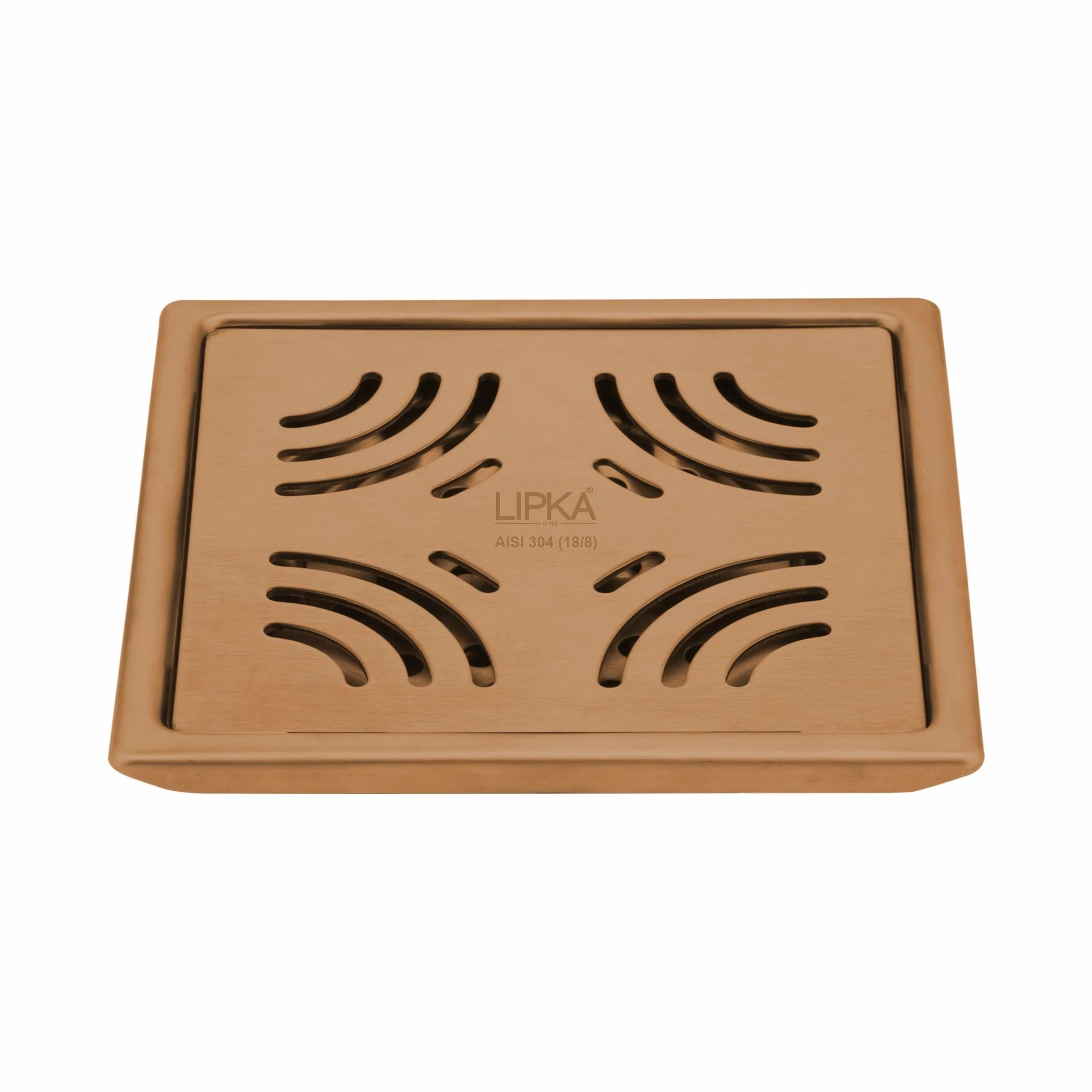Purple Exclusive Square Floor Drain in Antique Copper PVD Coating (6 x 6 Inches) - LIPKA