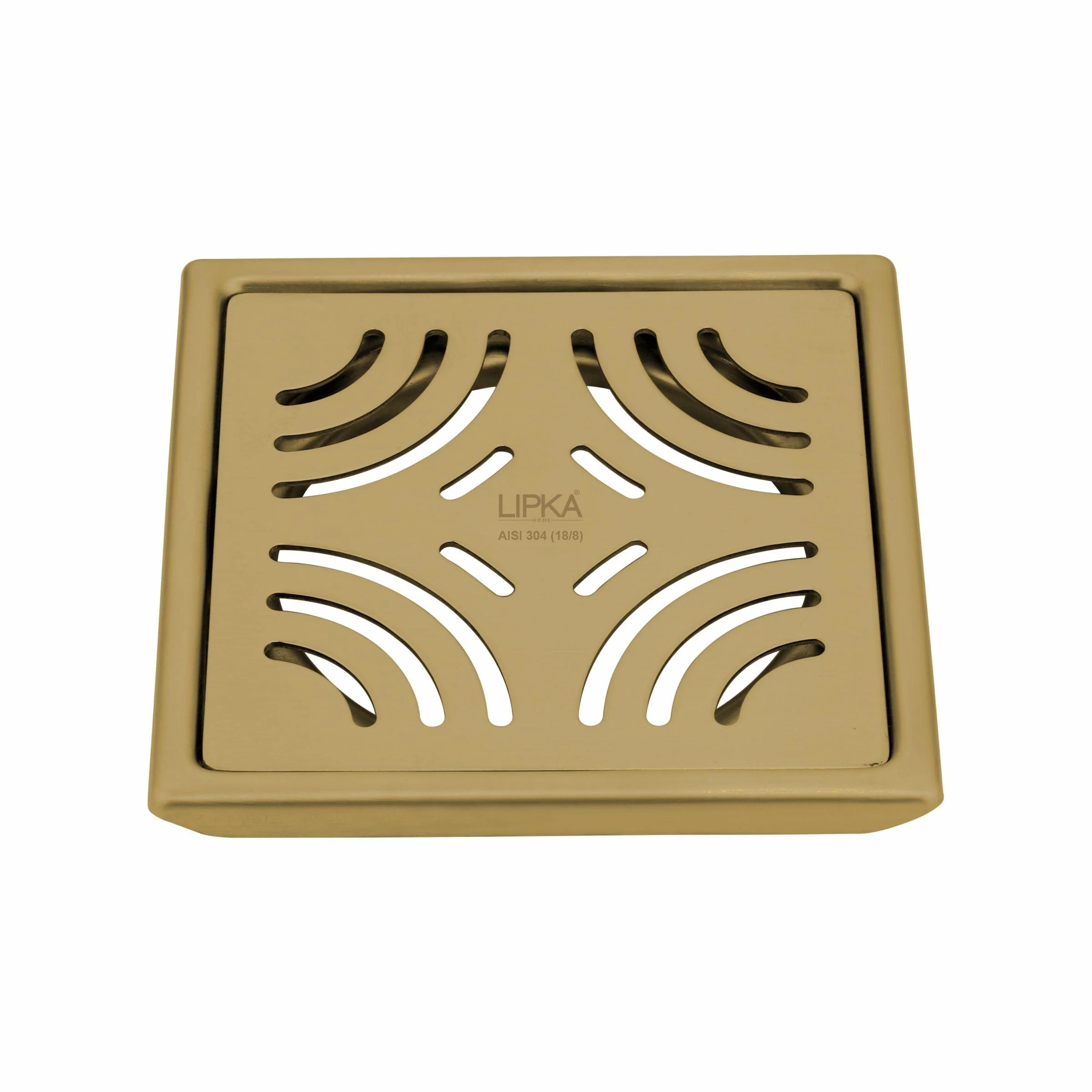 Purple Exclusive Square Floor Drain in Yellow Gold PVD Coating (5 x 5 Inches) - LIPKA