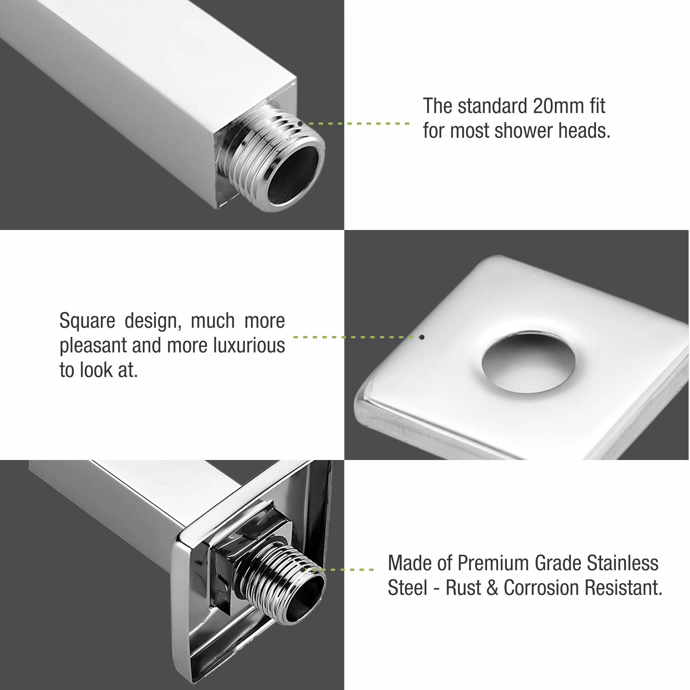 Rectangular Shower Arm (18 Inches) - LIPKA - Image 4