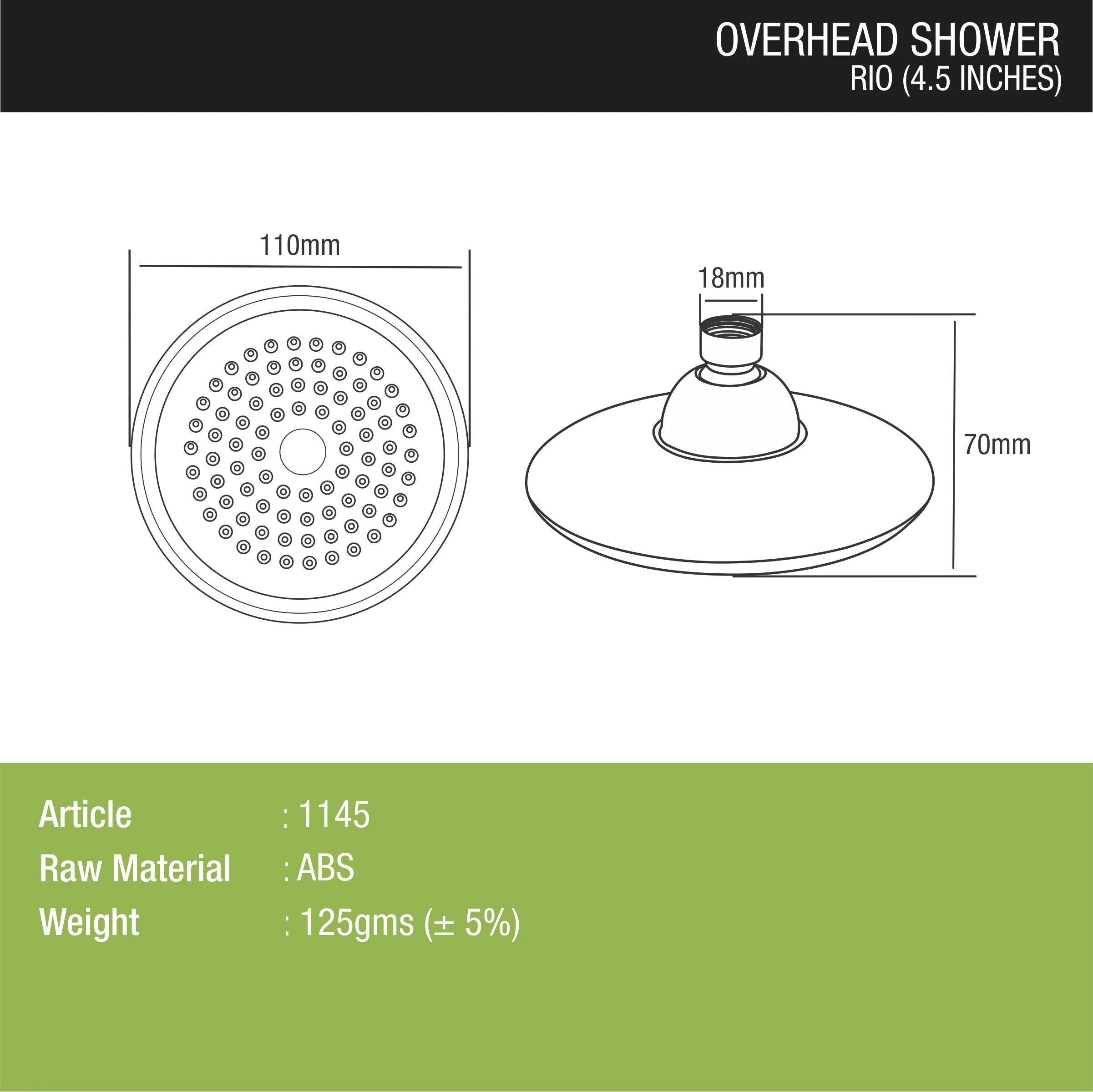 Rio Overhead Shower (4.5 Inches) - LIPKA - Image 3