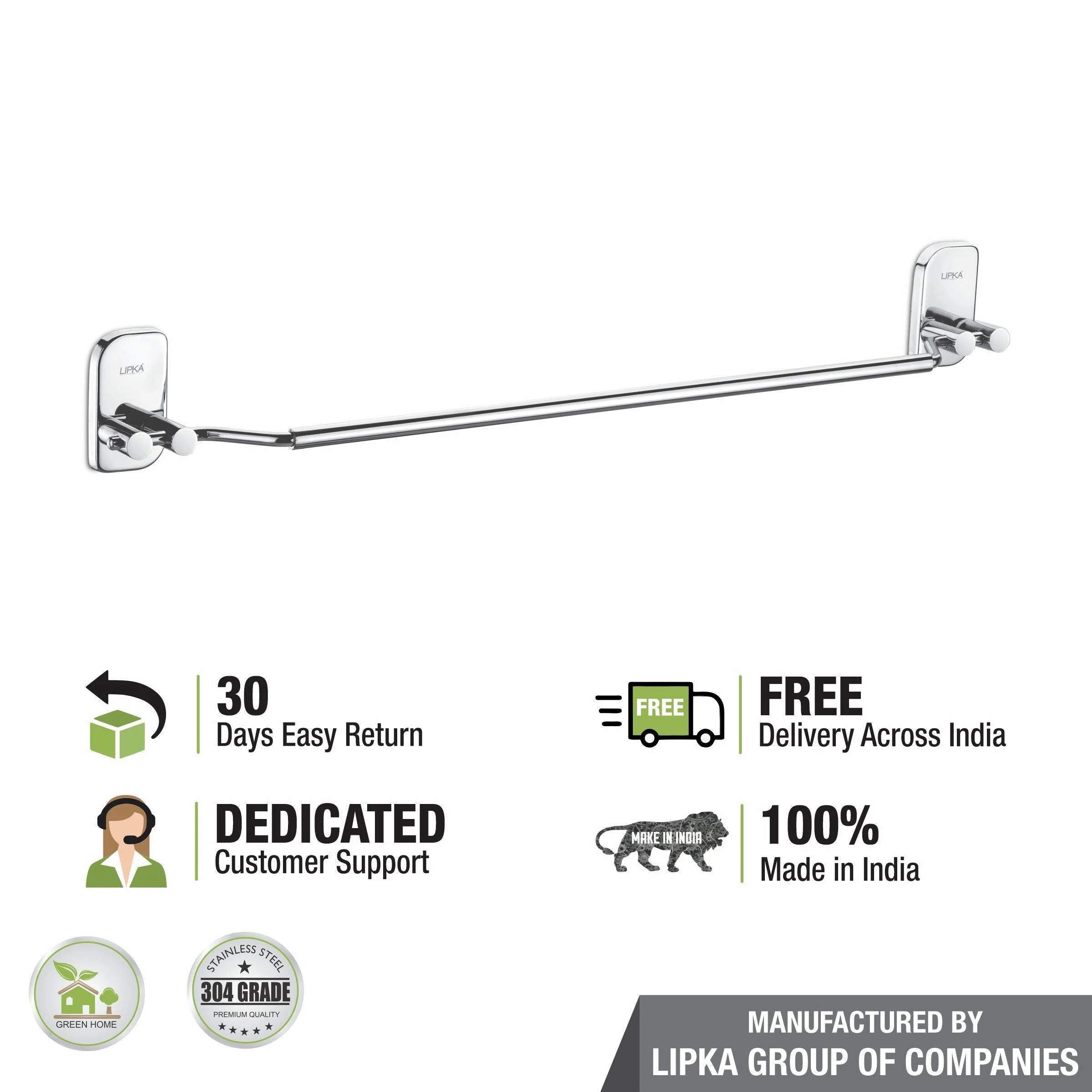 Rose Towel Rod 304-SS (24 Inches) - LIPKA - Image 4