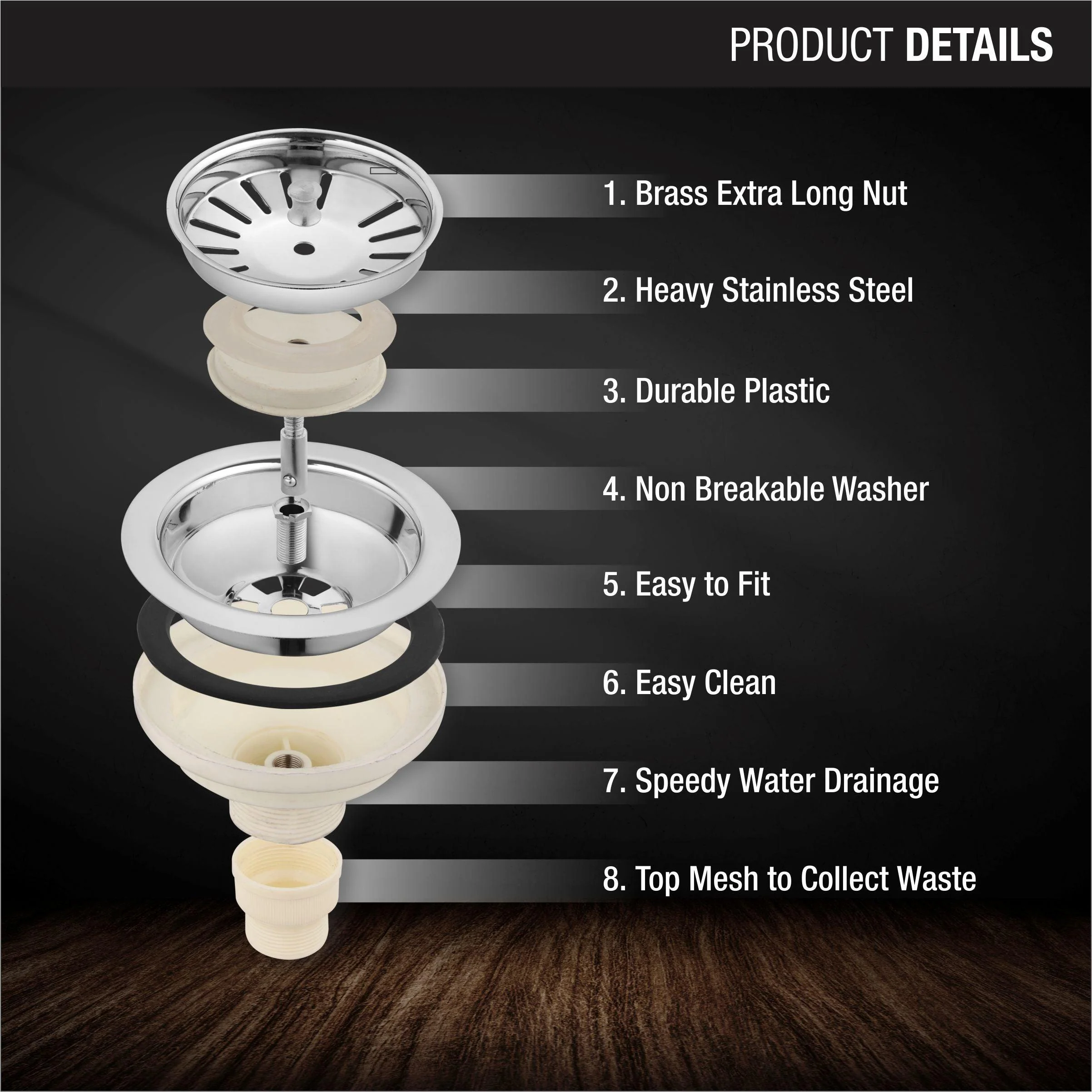 Round 304-Grade Kitchen Sink Coupling (4½ Inches) - LIPKA - Image 3