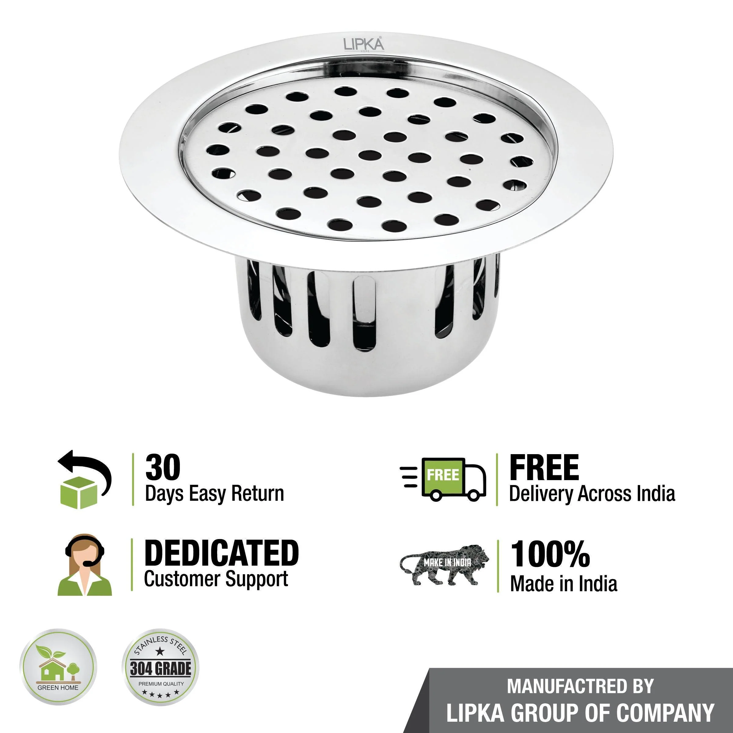 Round Flat Cut Floor Drain (5.5 inches) with Cockroach Trap - LIPKA - Image 4