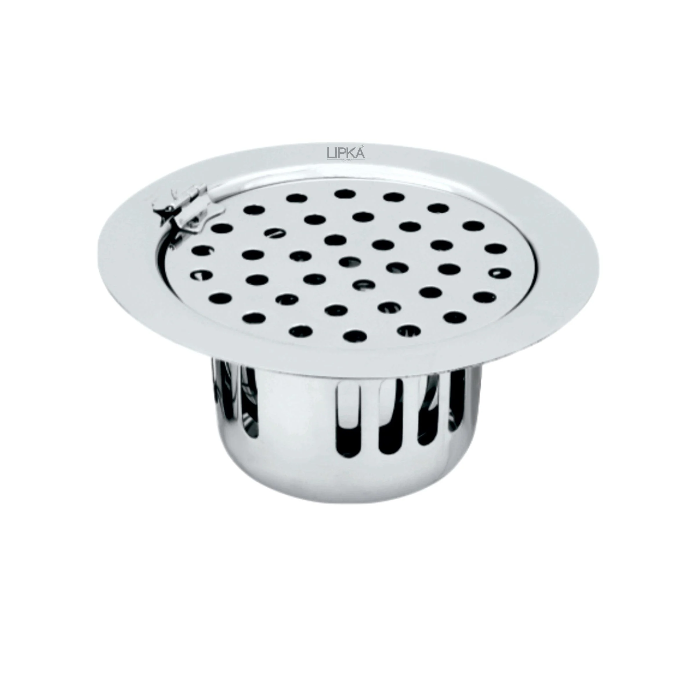 Round Flat Cut Floor Drain (5.5 inches) with Hinge & Cockroach Trap - LIPKA