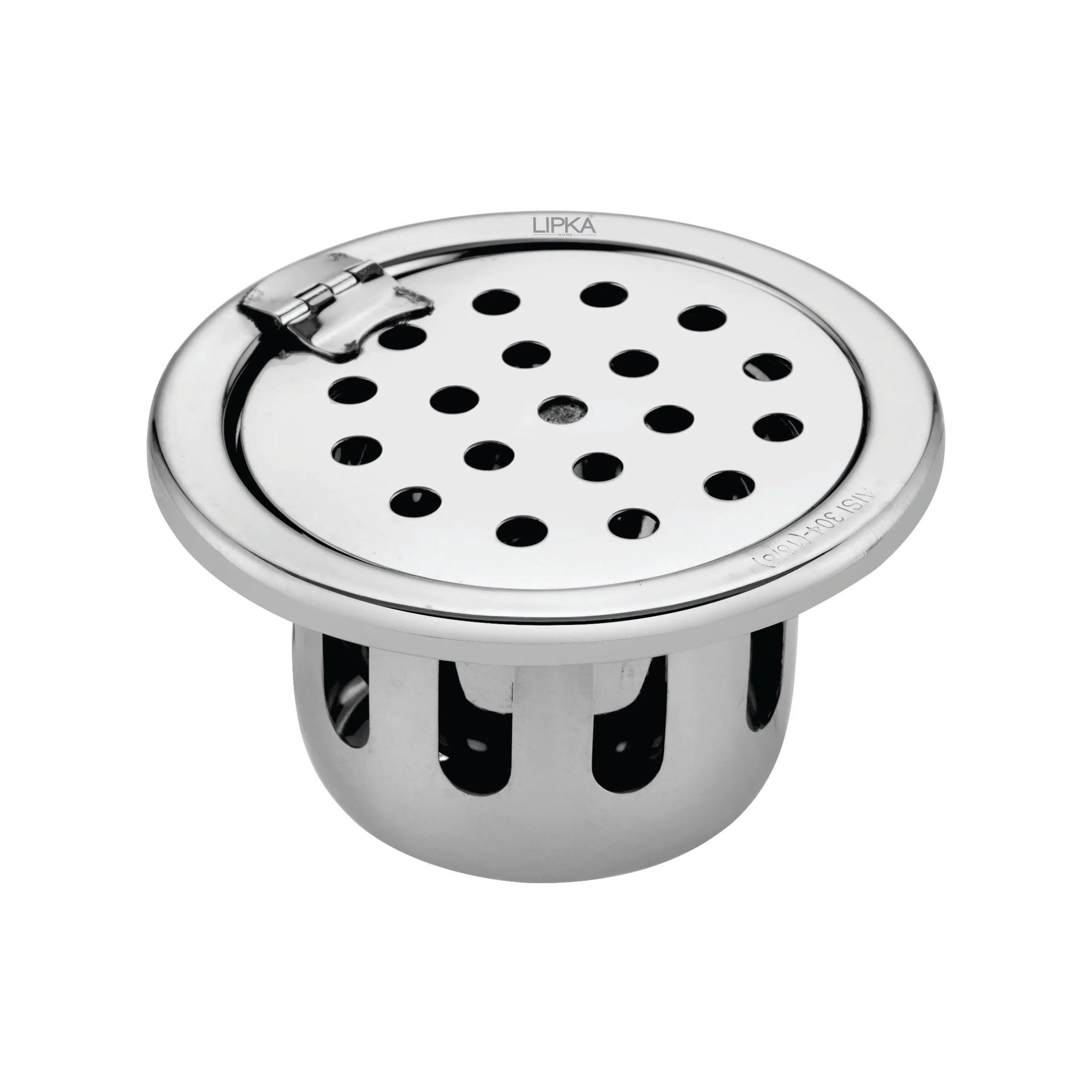 Round Floor Drain (4 inches) with Hinge & Cockroach Trap - LIPKA