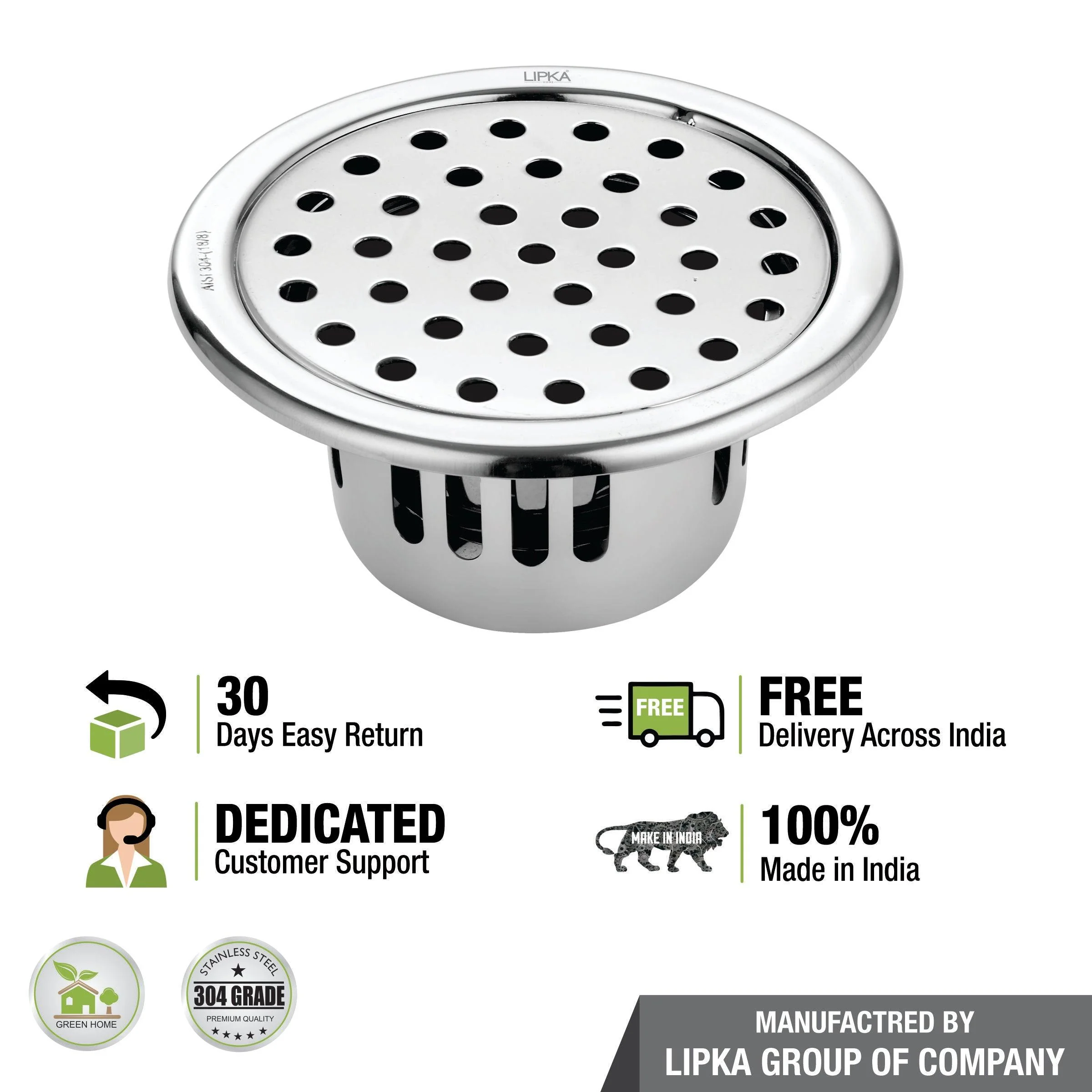 Round Floor Drain (5 inches) with Cockroach Trap - LIPKA - Image 4